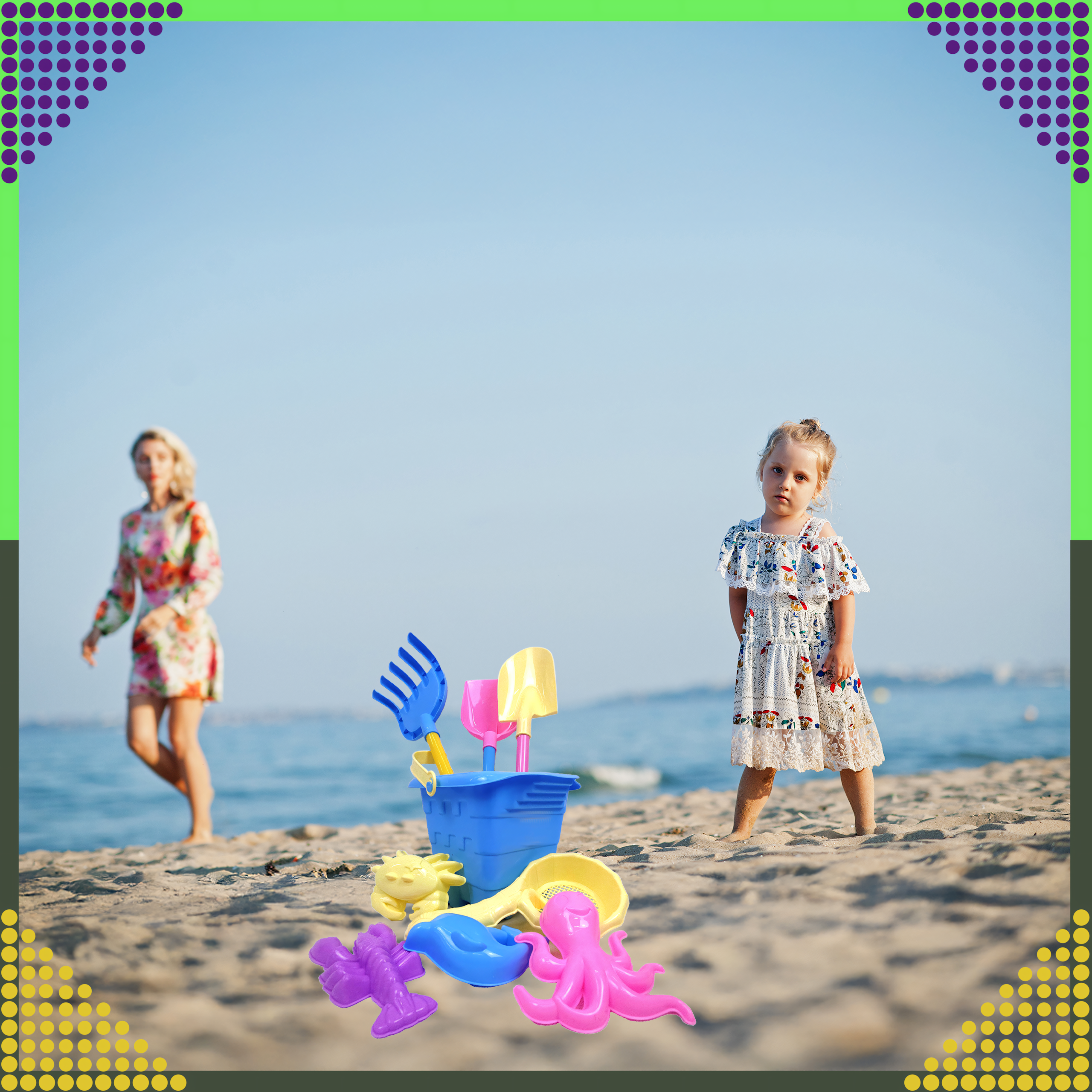 Ämbrivormid 9 tk aiaranna mänguasju laste liivakasti jaoks