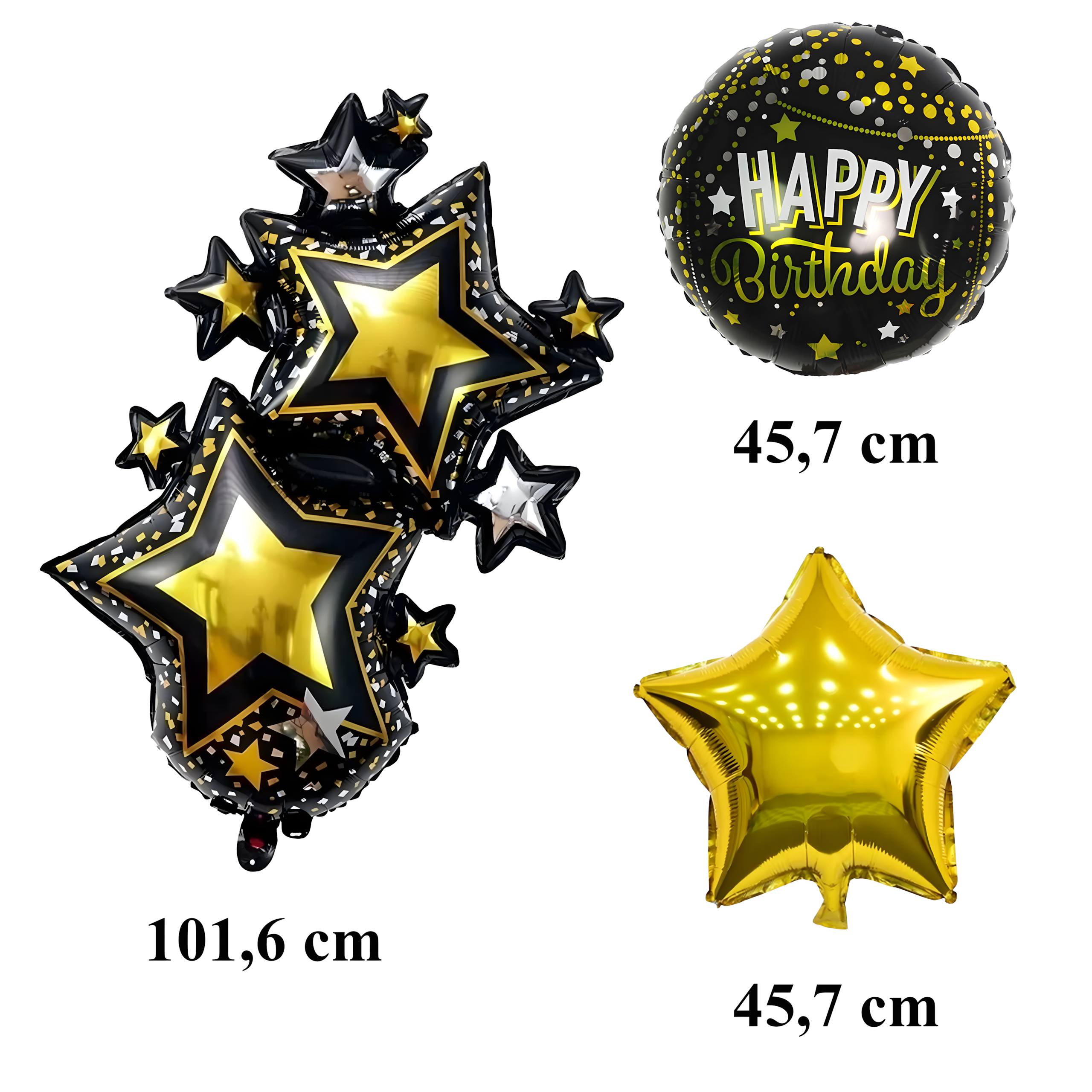 Suurte õhupallide komplekt "Palju õnne sünnipäevaks", 5 tk