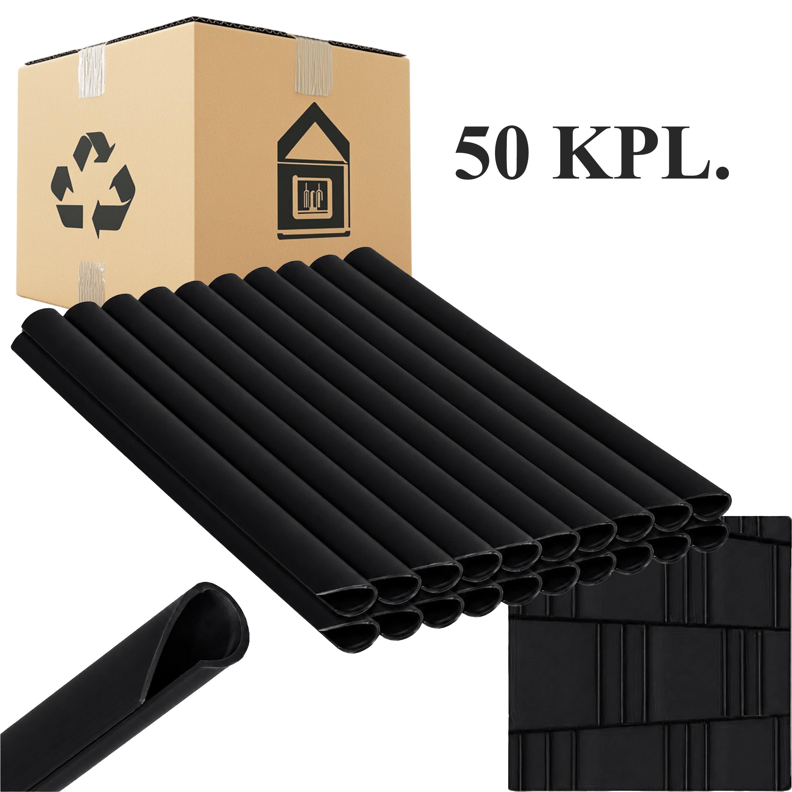 50 Sets of Black Garden Fence Tape Clips 19cm 20 pcs Each