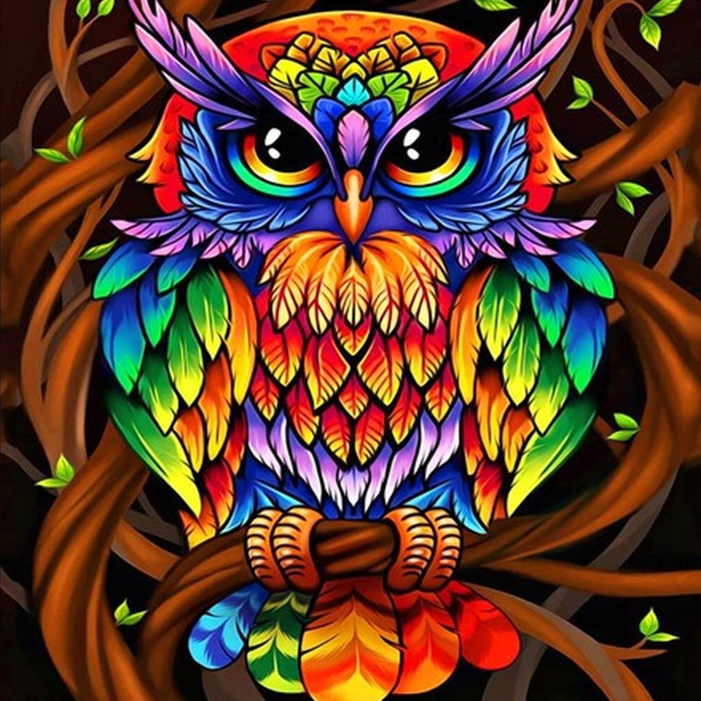Diamond Painting 5D Mosaic Kit 112 - Colorful Owl Design