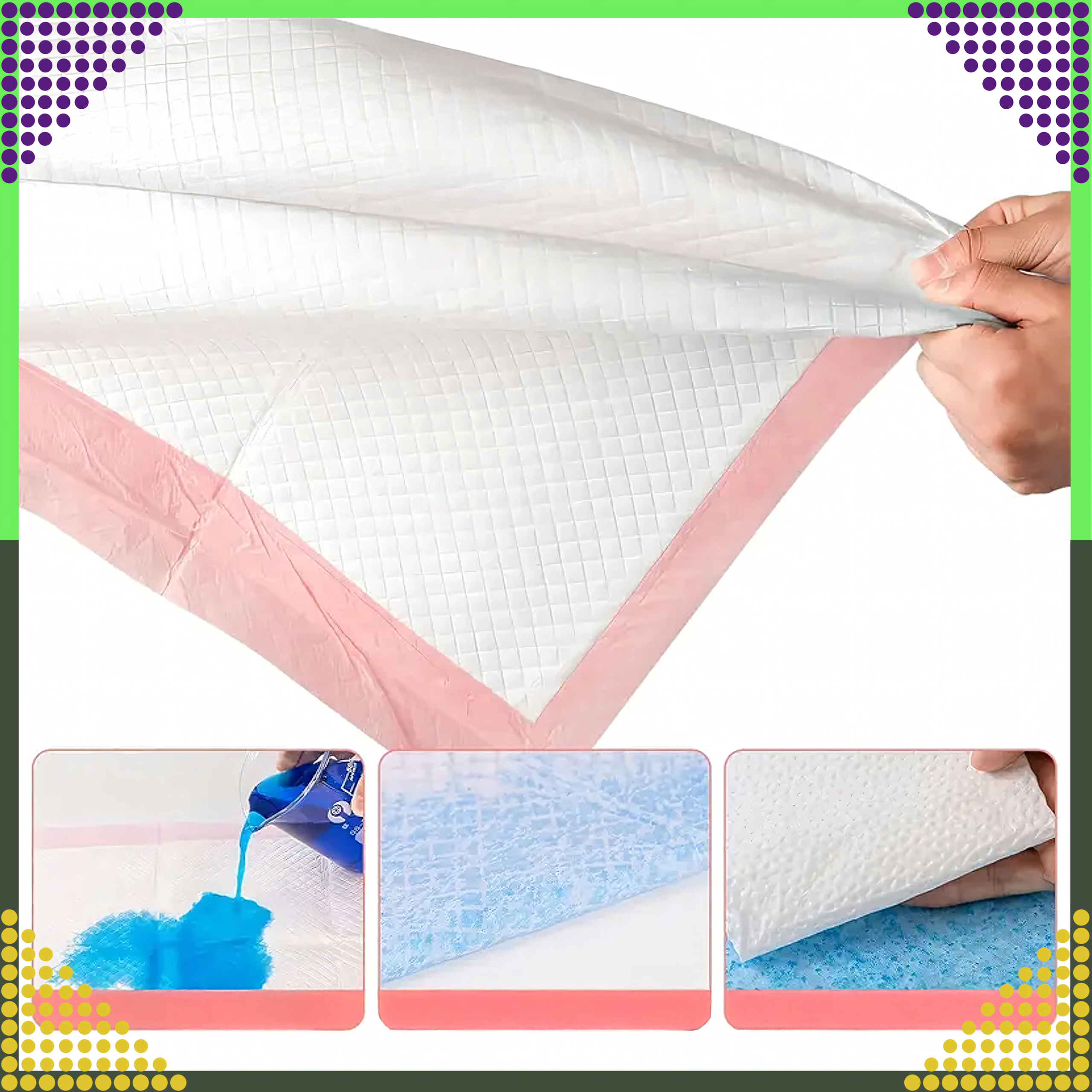 Hügieenilised alusmatid koertele ja kassidele pissimise õppimiseks 60x90cm paksud 50 tk