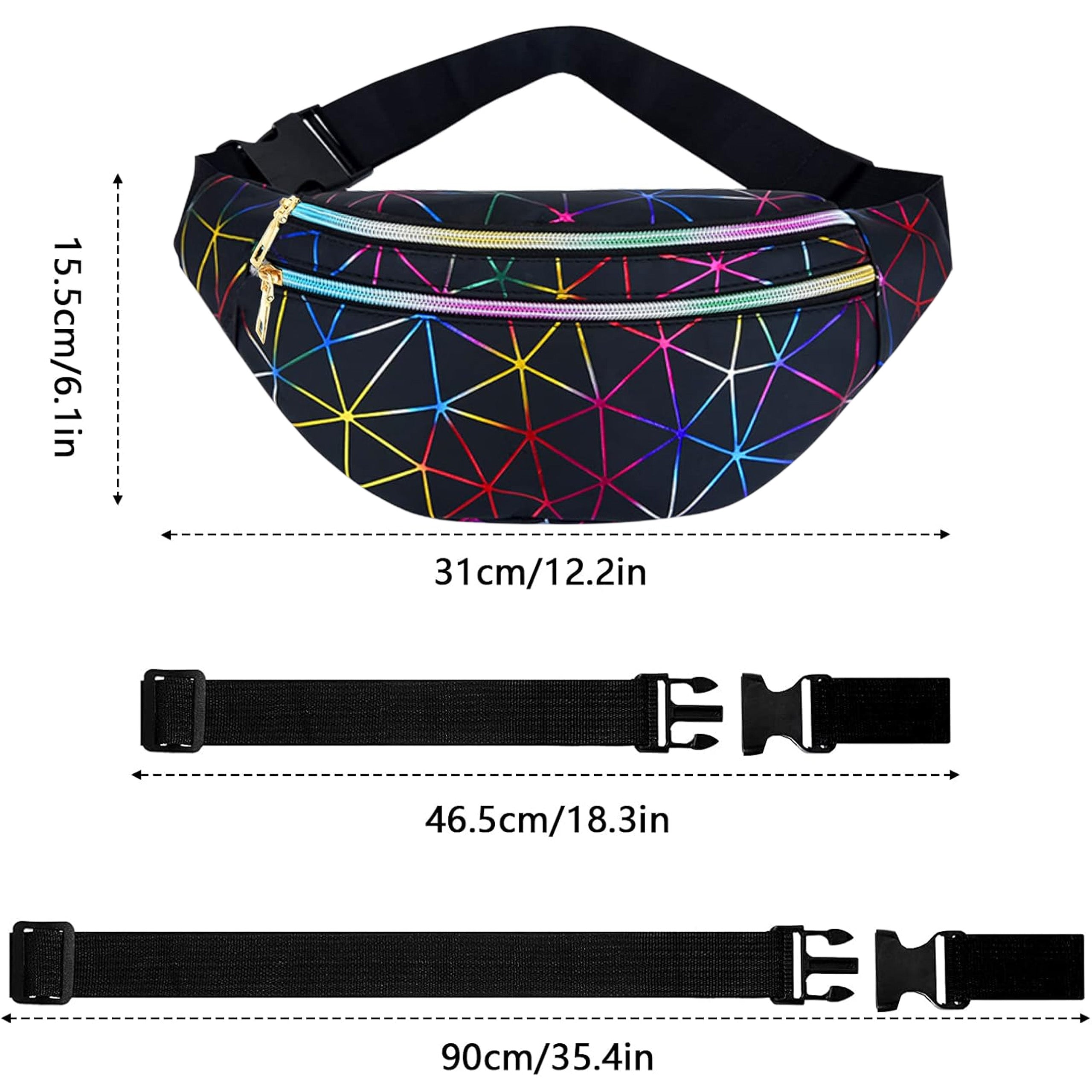Stylish Unisex Adjustable Sports Waist Bag with 3 Compartments