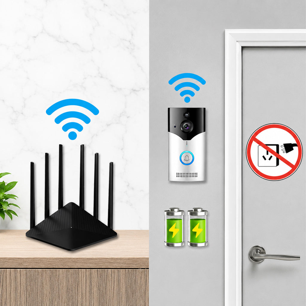 Nutikas WiFi-ühendusega kaamera ja PIR-liikumisanduriga juhtmevaba video-uksekell RC-K-2610