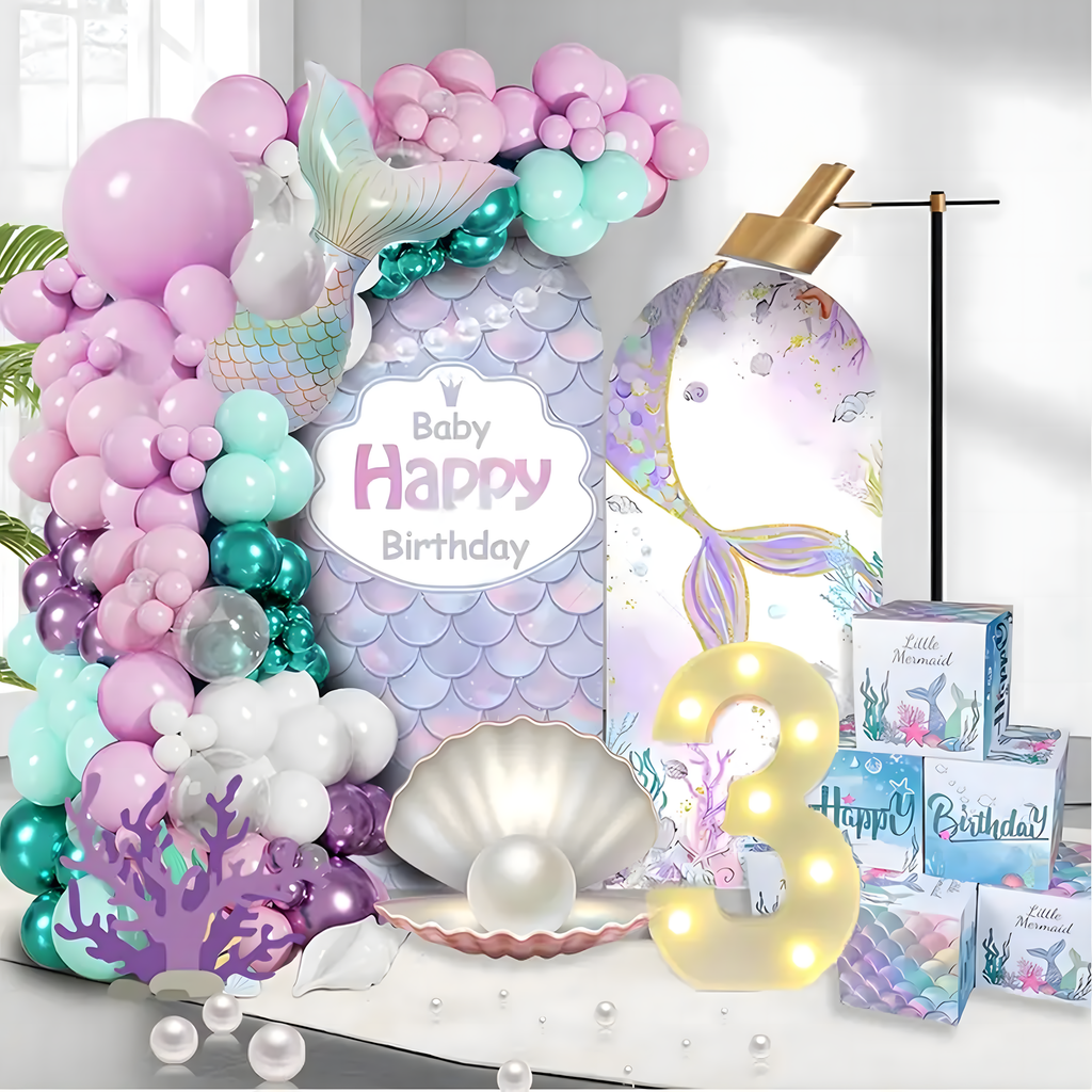 Õhupallikaare õhupallikomplekt, merineitsi sünnipäeva õhupallid, 97 tk