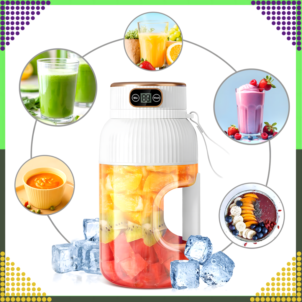 Portable Blender Mixer for Fruit Smoothies 1L Wireless USB