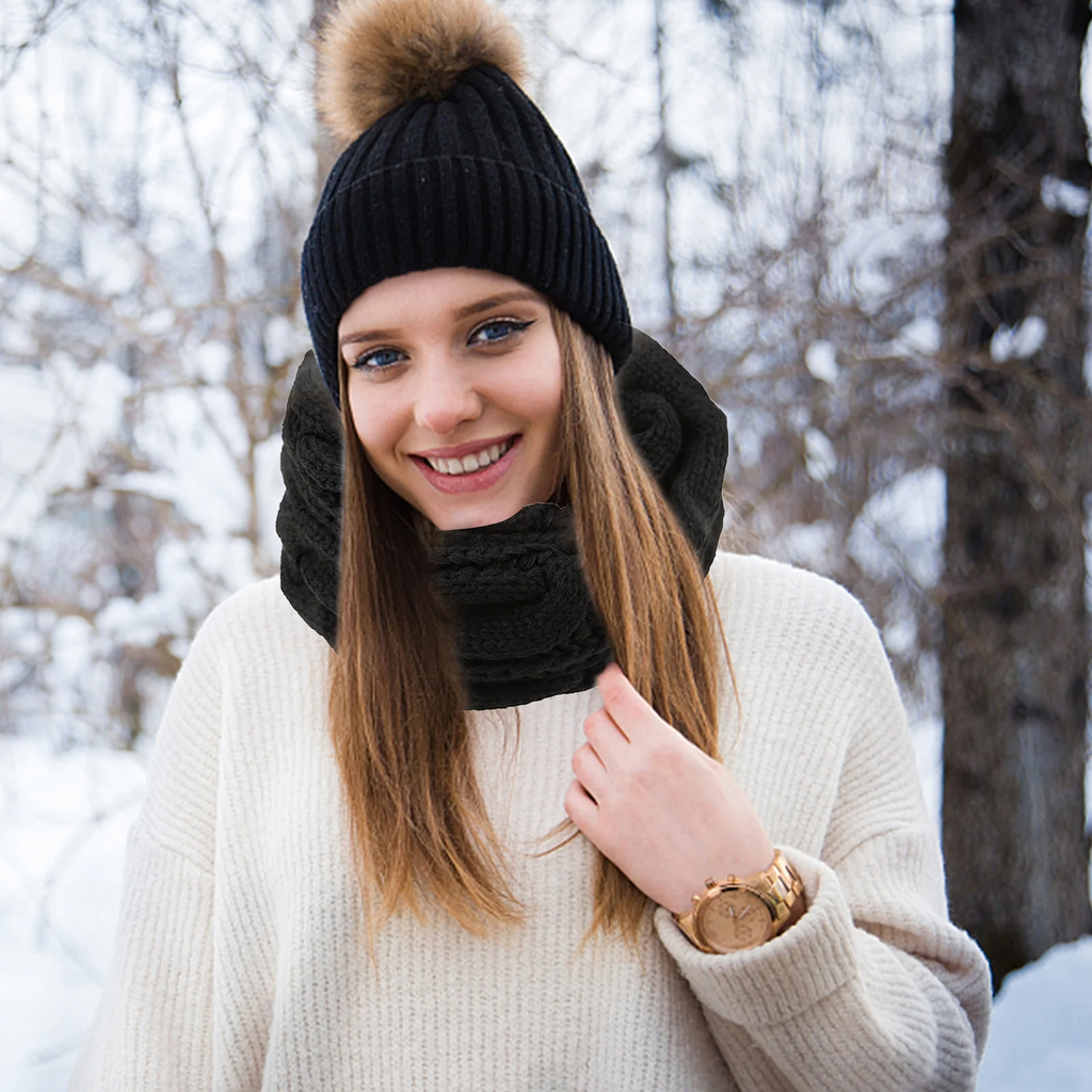 6x Naiste sall torusall soe talvine suur talveks moekas Black