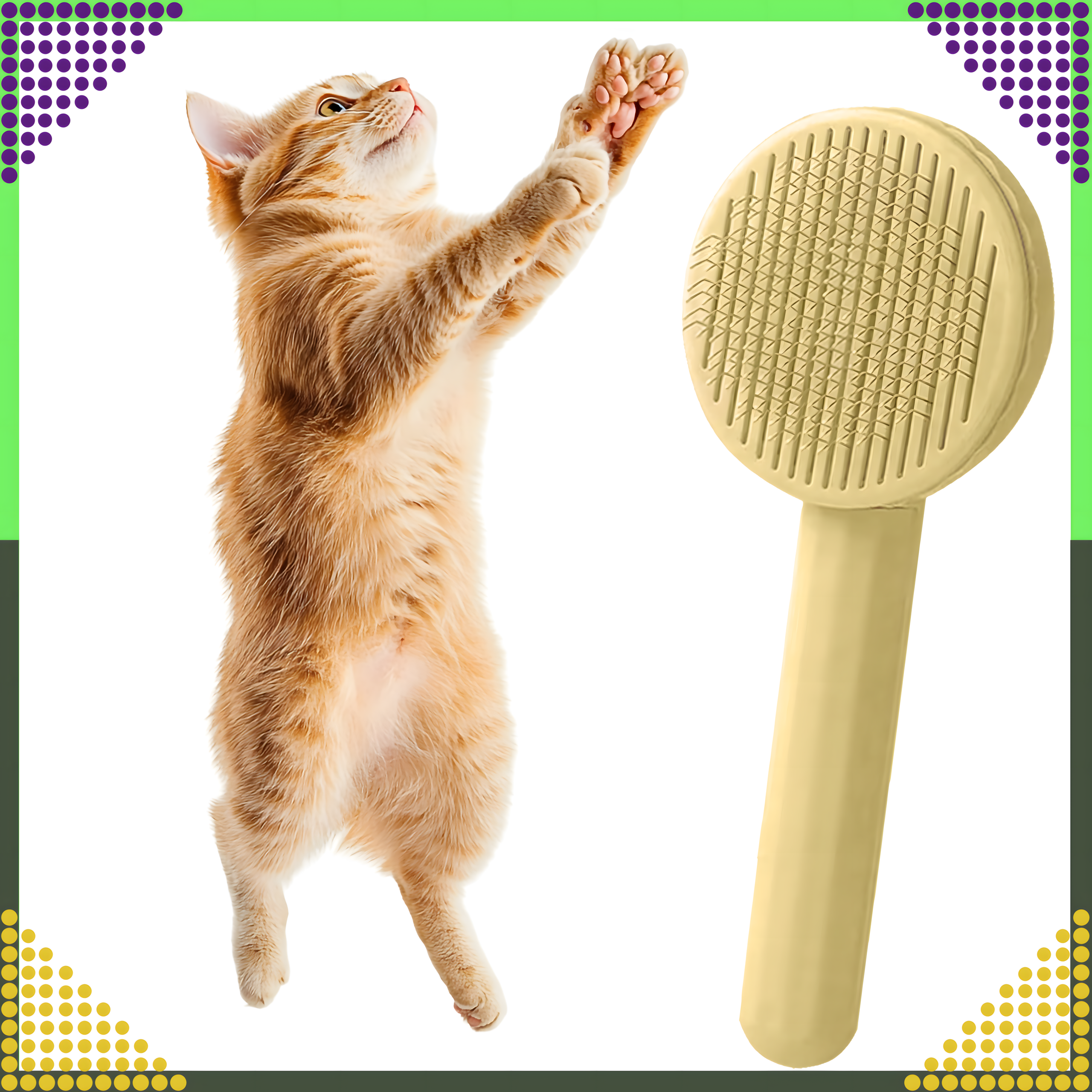 Isepuhastuv hari koera- ja kassikarvadele, ergonoomiline kamm