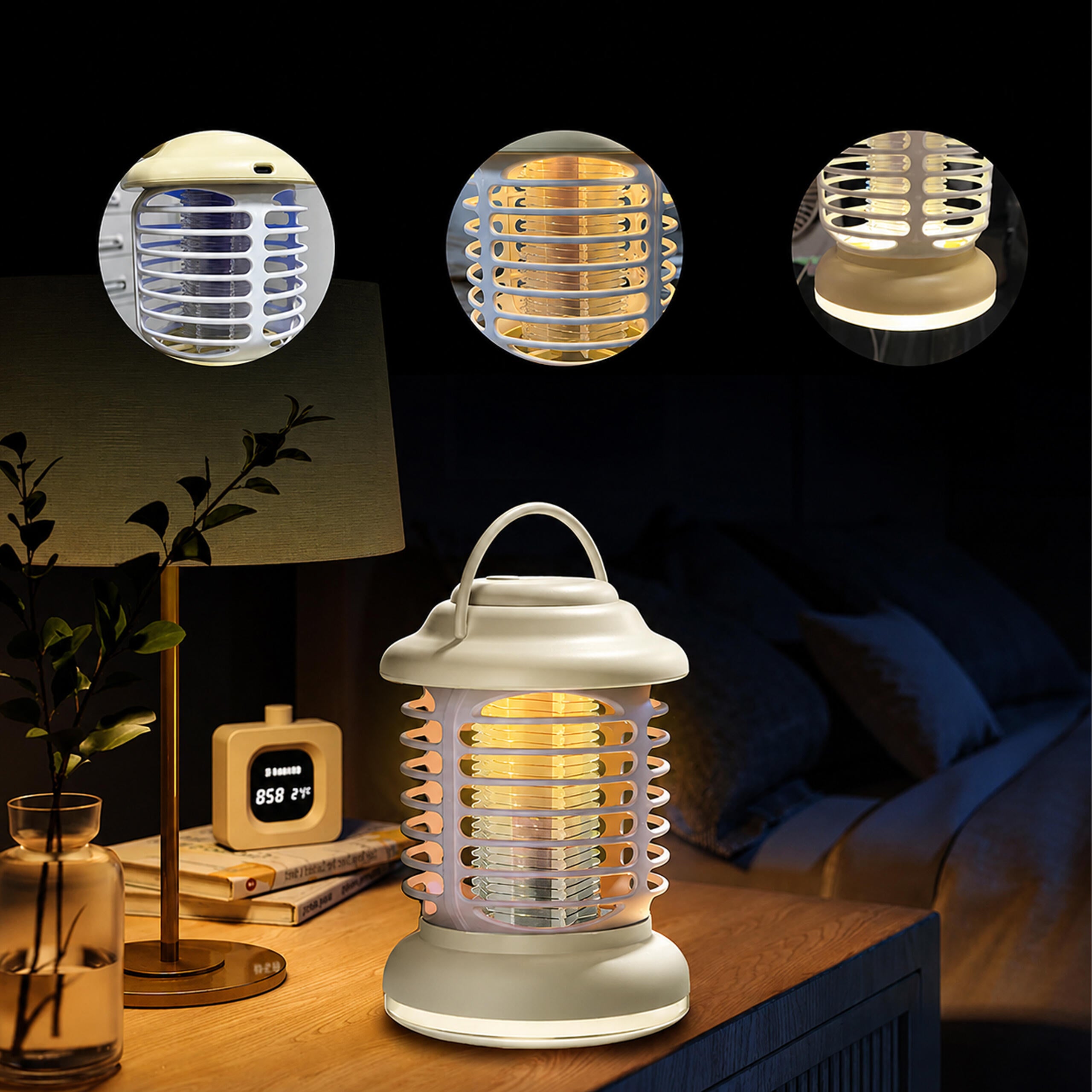 Portable UV Insect Killer Lamp for Flies, Mosquitoes, Moths, and Other Insects for Garden and Terrace