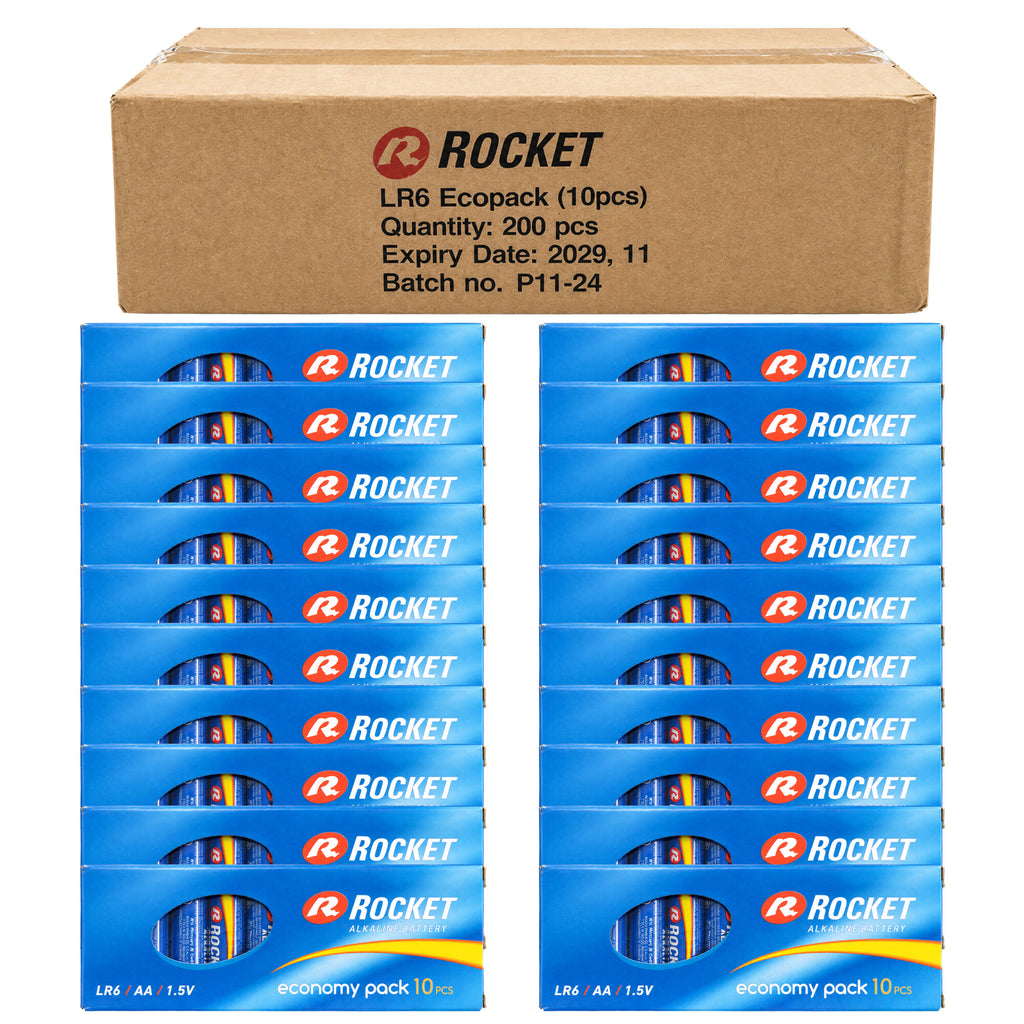 Rocket LR6 AA-leelispatareid 1,5 V, 200 tk LR610ECOPACK