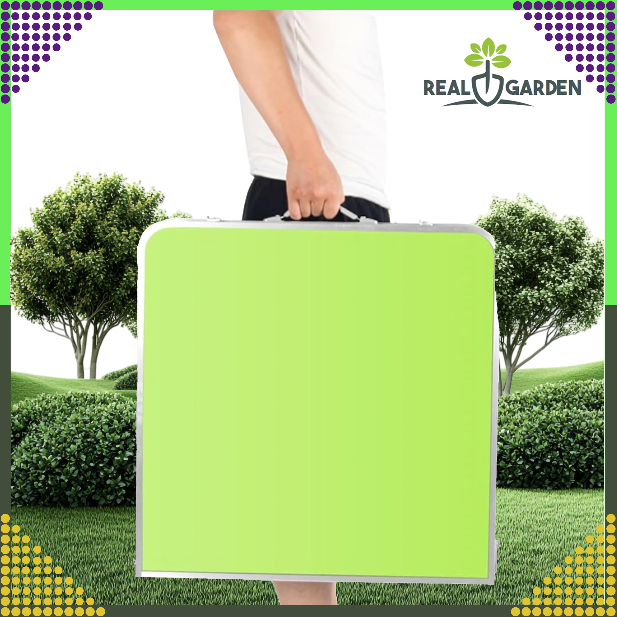 Set: Folding Camping Tourist Table, Large, 4 Chairs, Suitcase