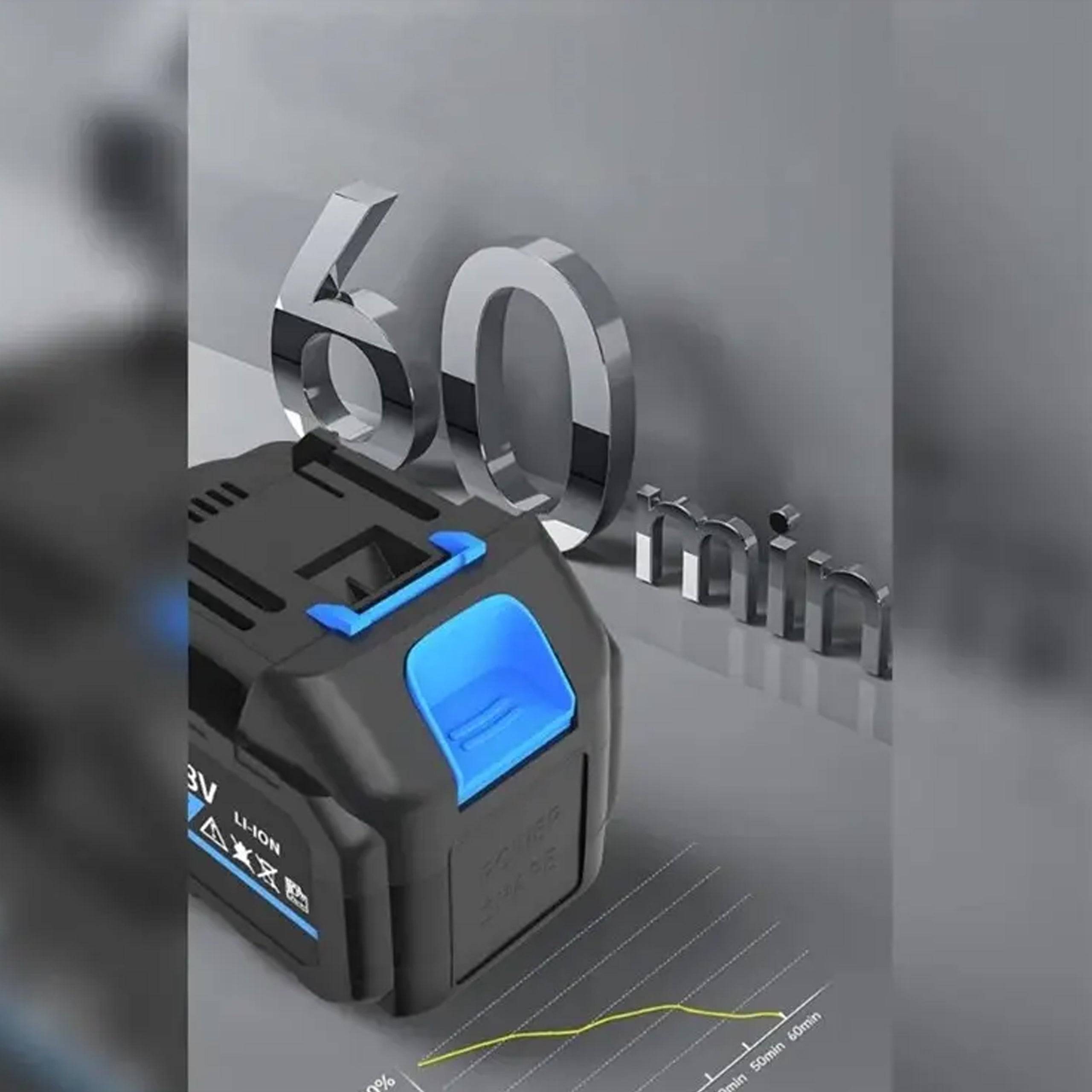 Cordless Battery-Powered Pressure Washer LCD 21V 50 BAR 500W Set