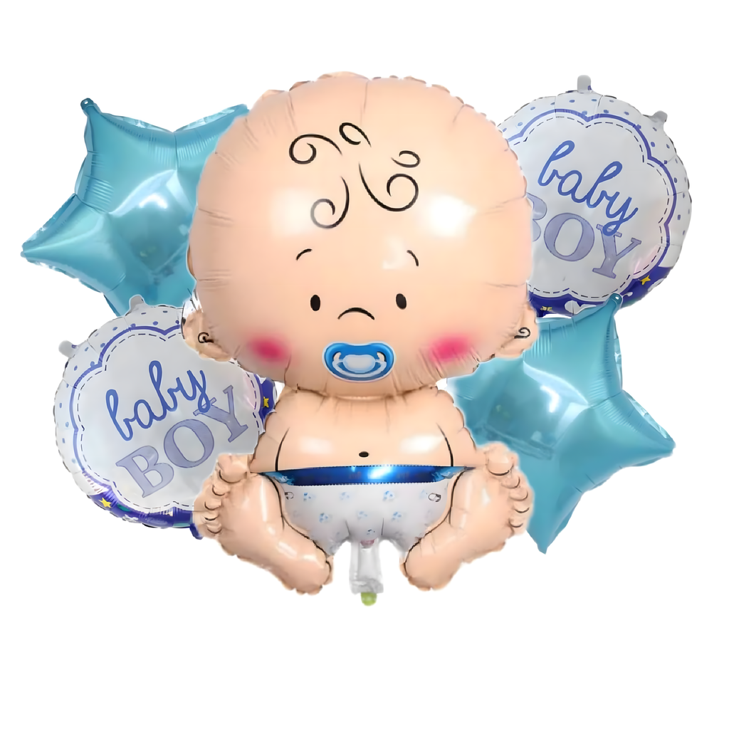 Baby Shower Balloons Baby Boy Set of 5 Stars Balloon