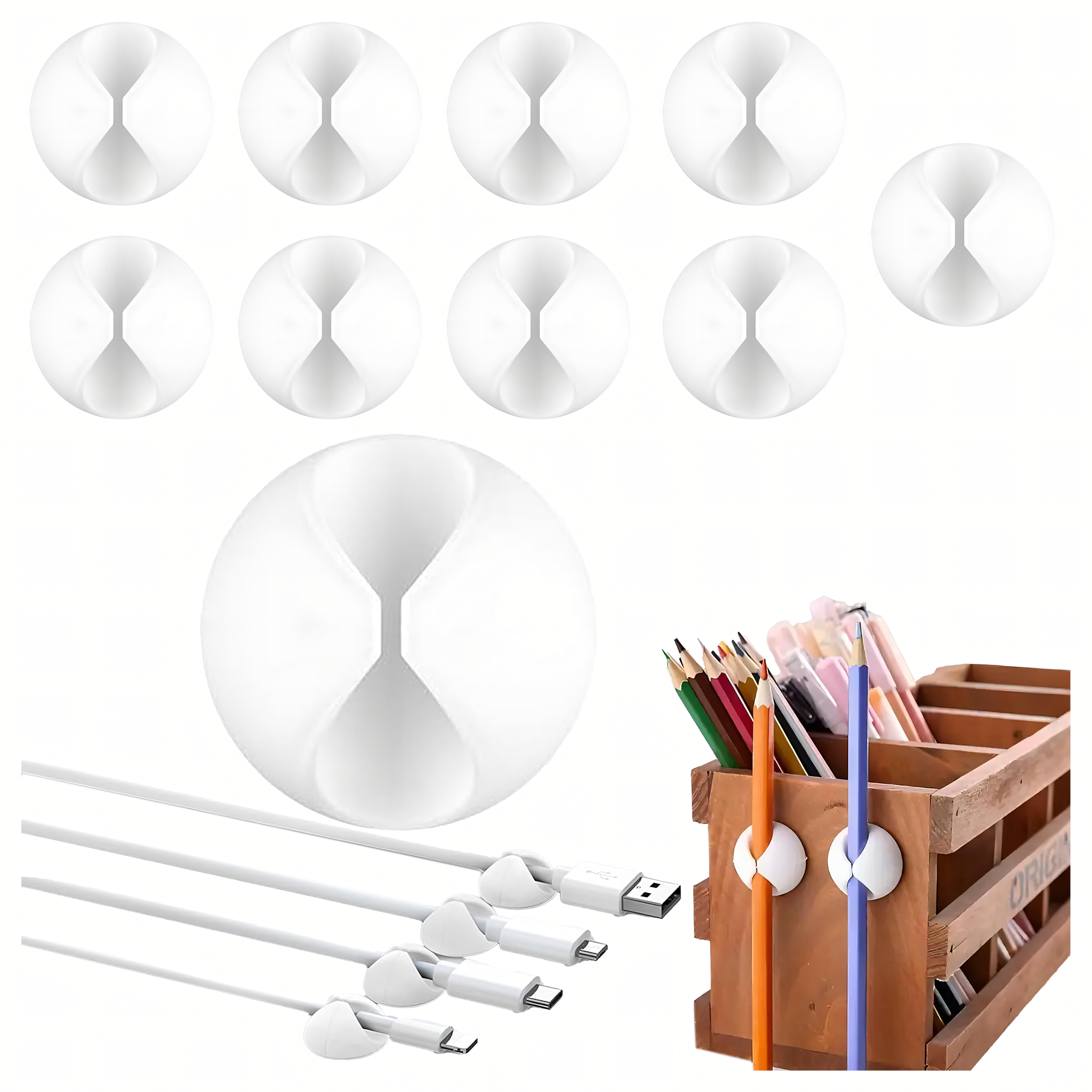 10 x hoidja korraldaja klamber kaabli juhtme riputi kaunistused tugev valge