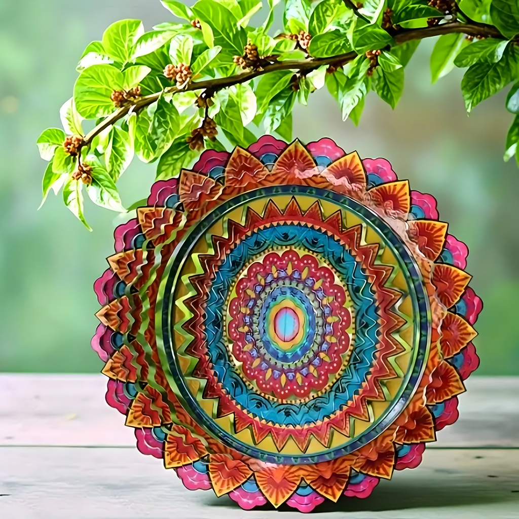 Hanging Spinner Decoration Wind Catcher 12” 3D Mandala