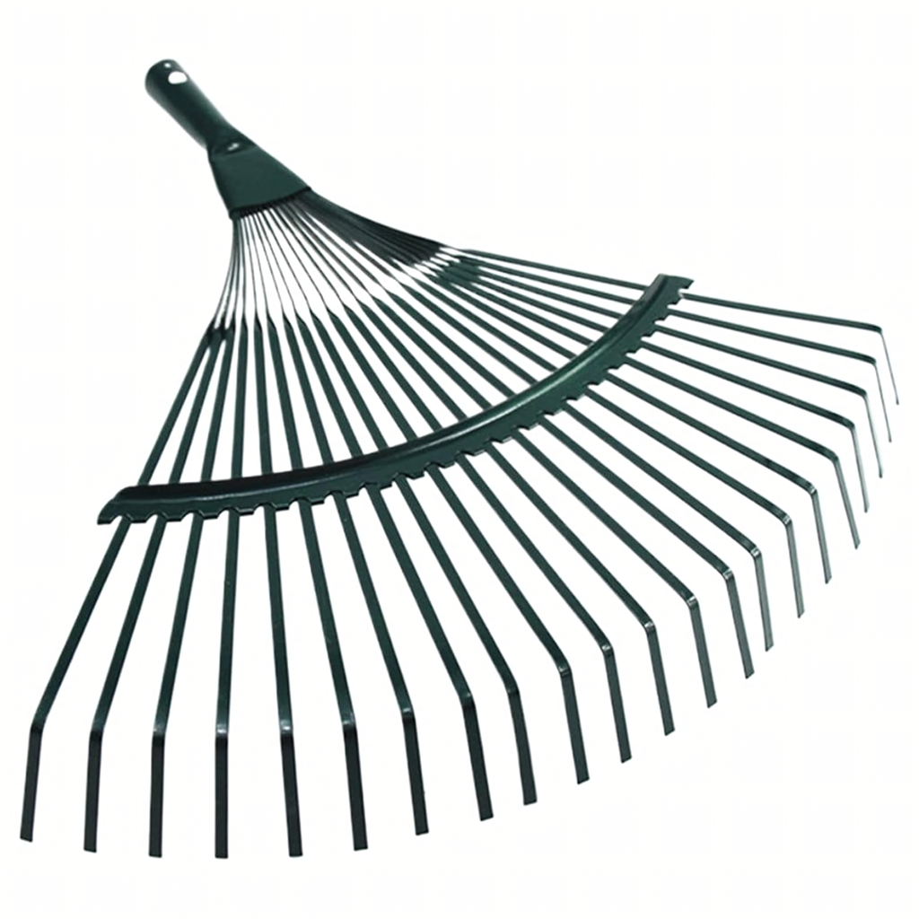 Garden Fan Leaf Rake 42cm with 120cm Wooden Handle