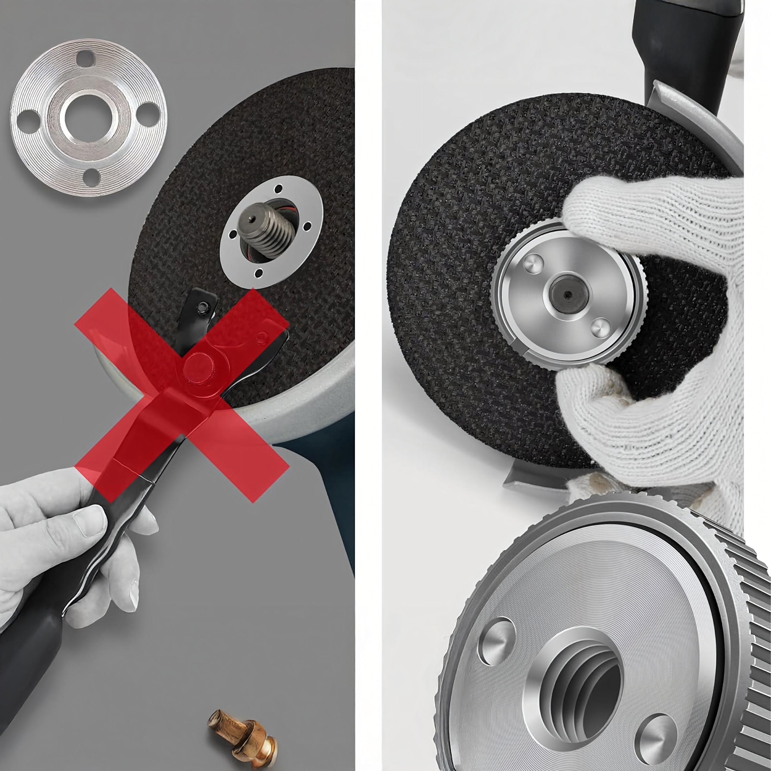 M14 mutter nurklihvijale, isekinnituva, kiire kinnitusega lihvija jaoks