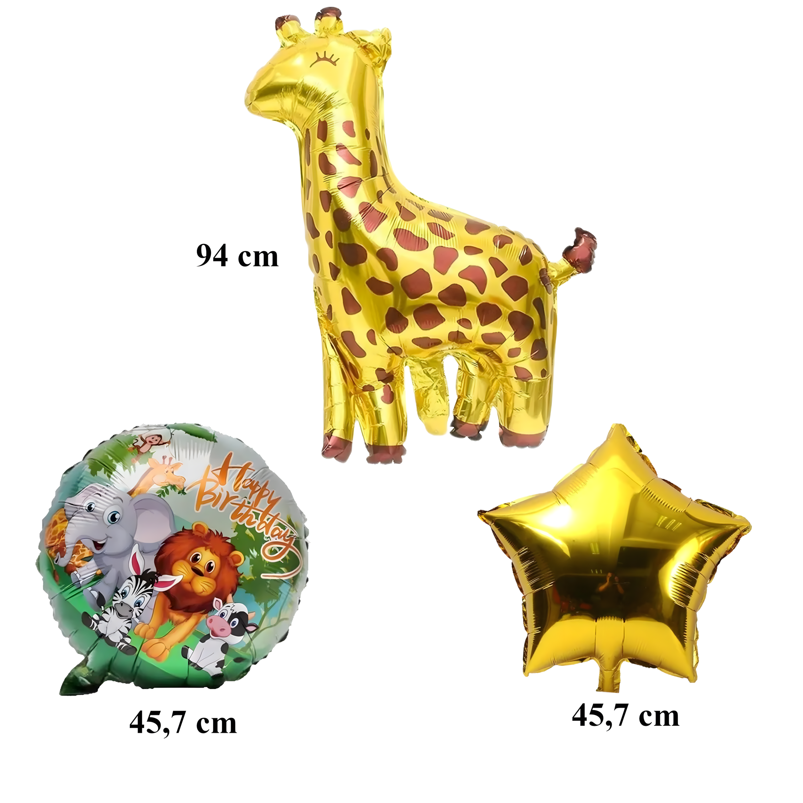 Sünnipäevalõhupallide komplekt Giraffe Animals sünnipäevapeoks 5 tk