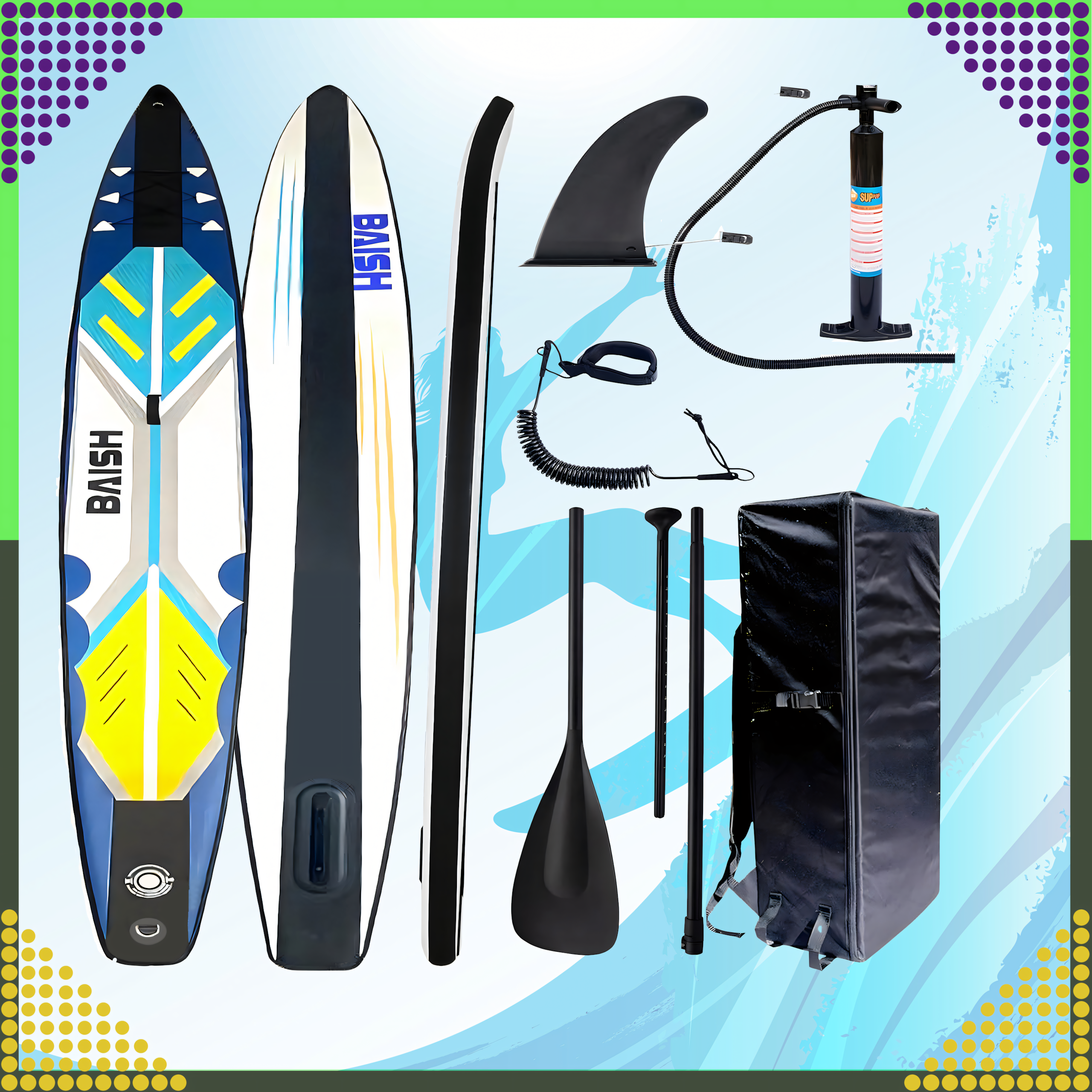 SUP aerulaud 420 cm täispuhutav ujumiseks, vastupidav + tarvikud