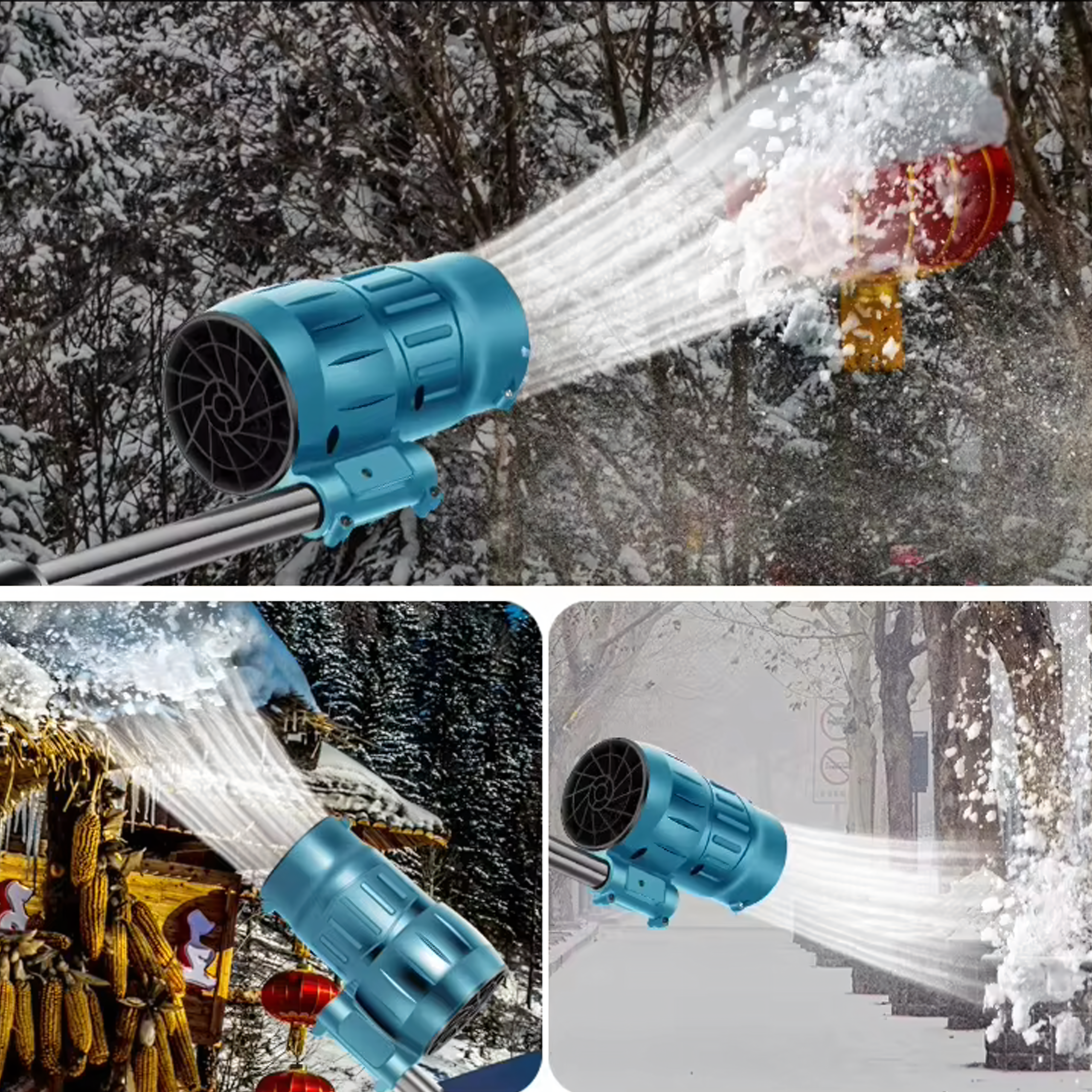 110x juhtmevaba kokkupandav aia lehe- ja lumepuhur koos 2x 3000 mAh akuga