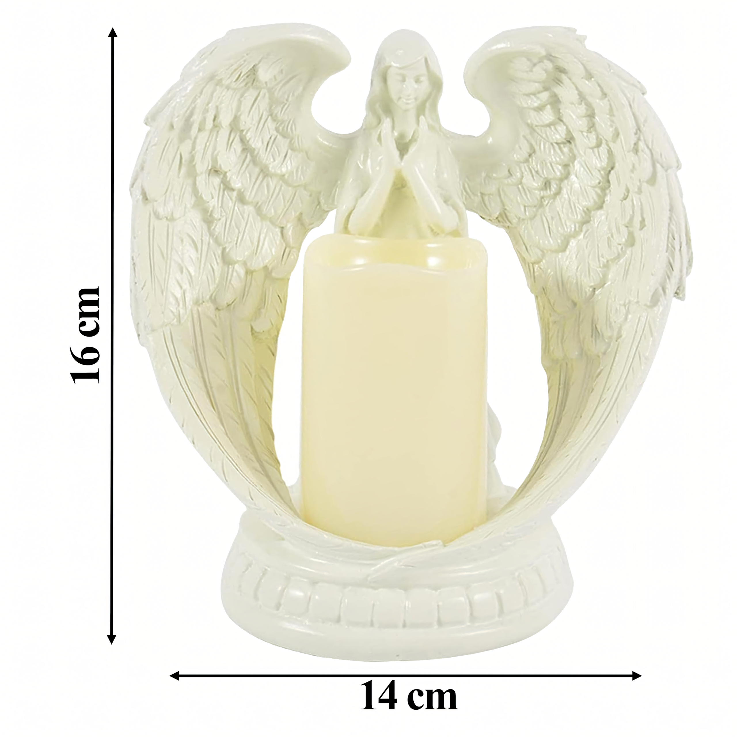 48 x dekoratiivne kujukesega küünlaalus, küünlakaunistus, ingel, ingel, LED jõulud, aed, 16cm