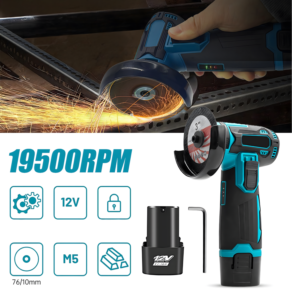 400x 3" Cordless Angle Grinder 12V Small Powerful Brushless 76mm
