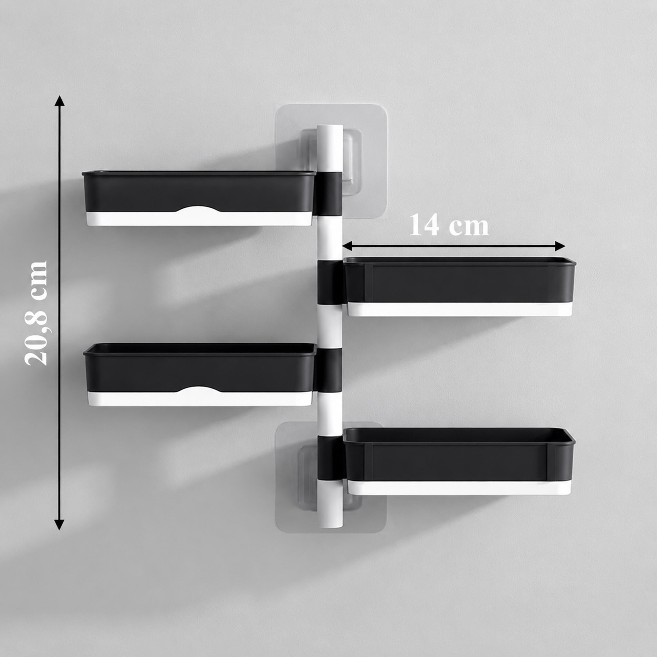 432x Bathroom Soap Dish 4-Tier Rotating Shelf with Drain