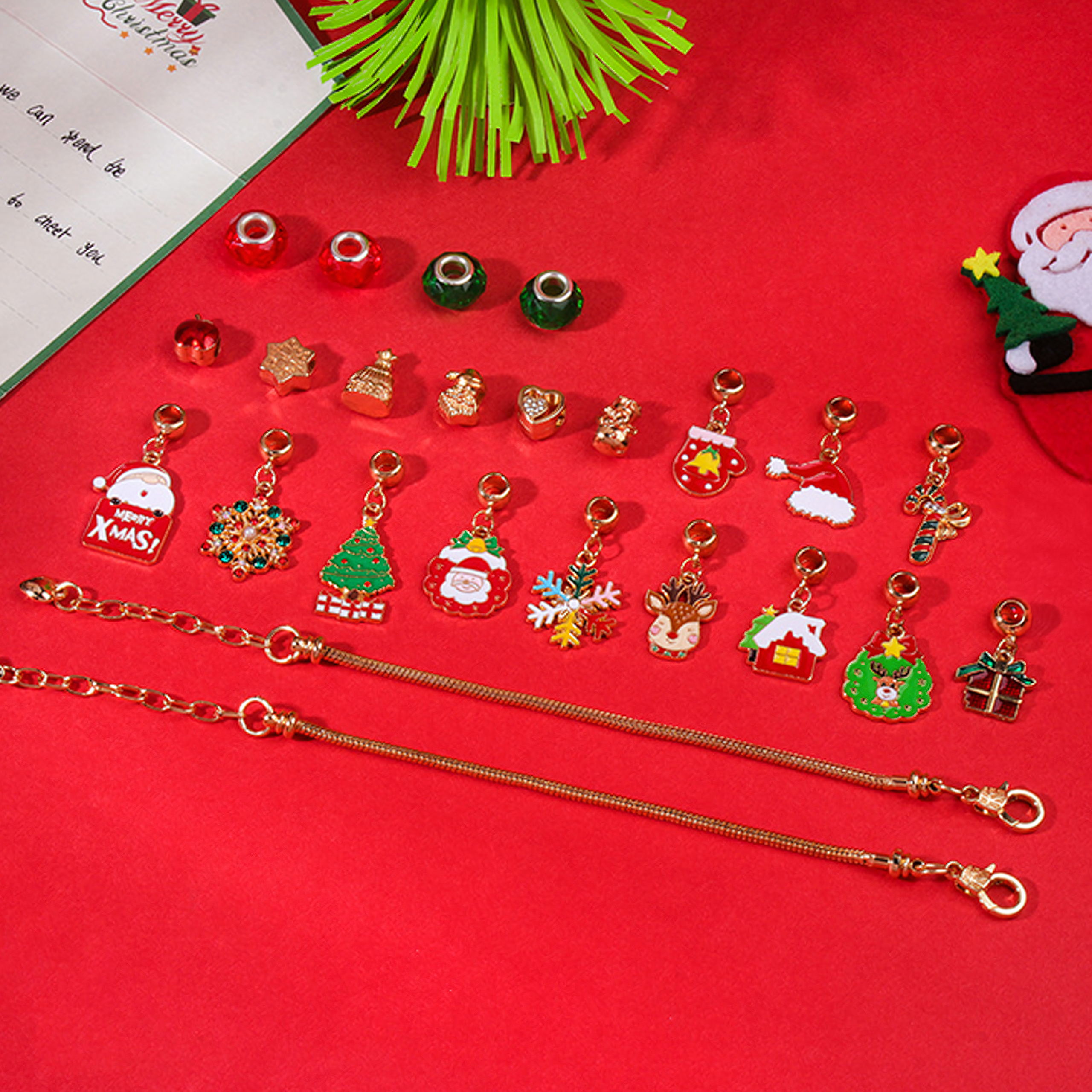 Advent Calendar Jewelry Bracelets Charms 24 pcs DIY Gift