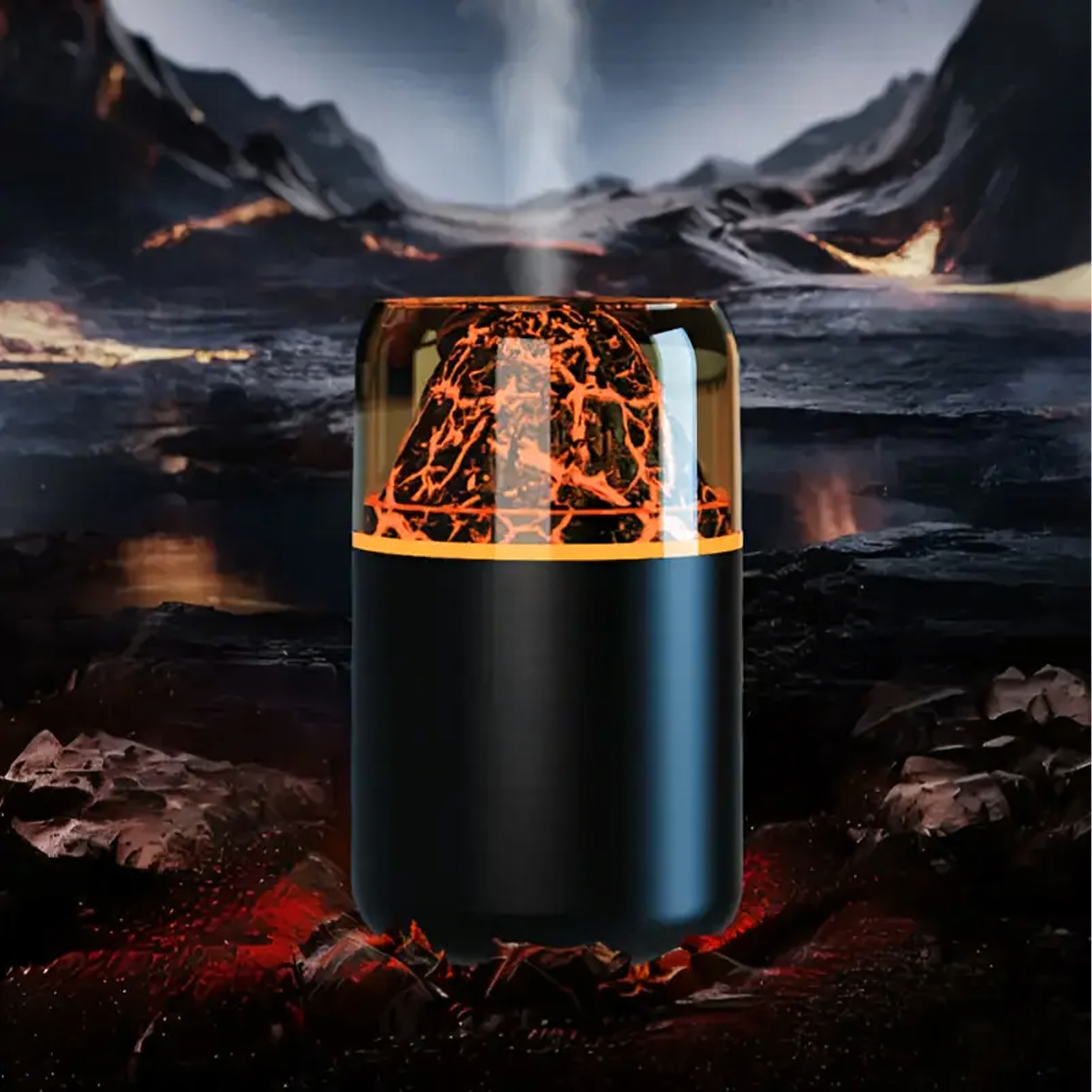 Õhuniisuti aroomi difuusor LED aroomiteraapia vulkaani tule efekt