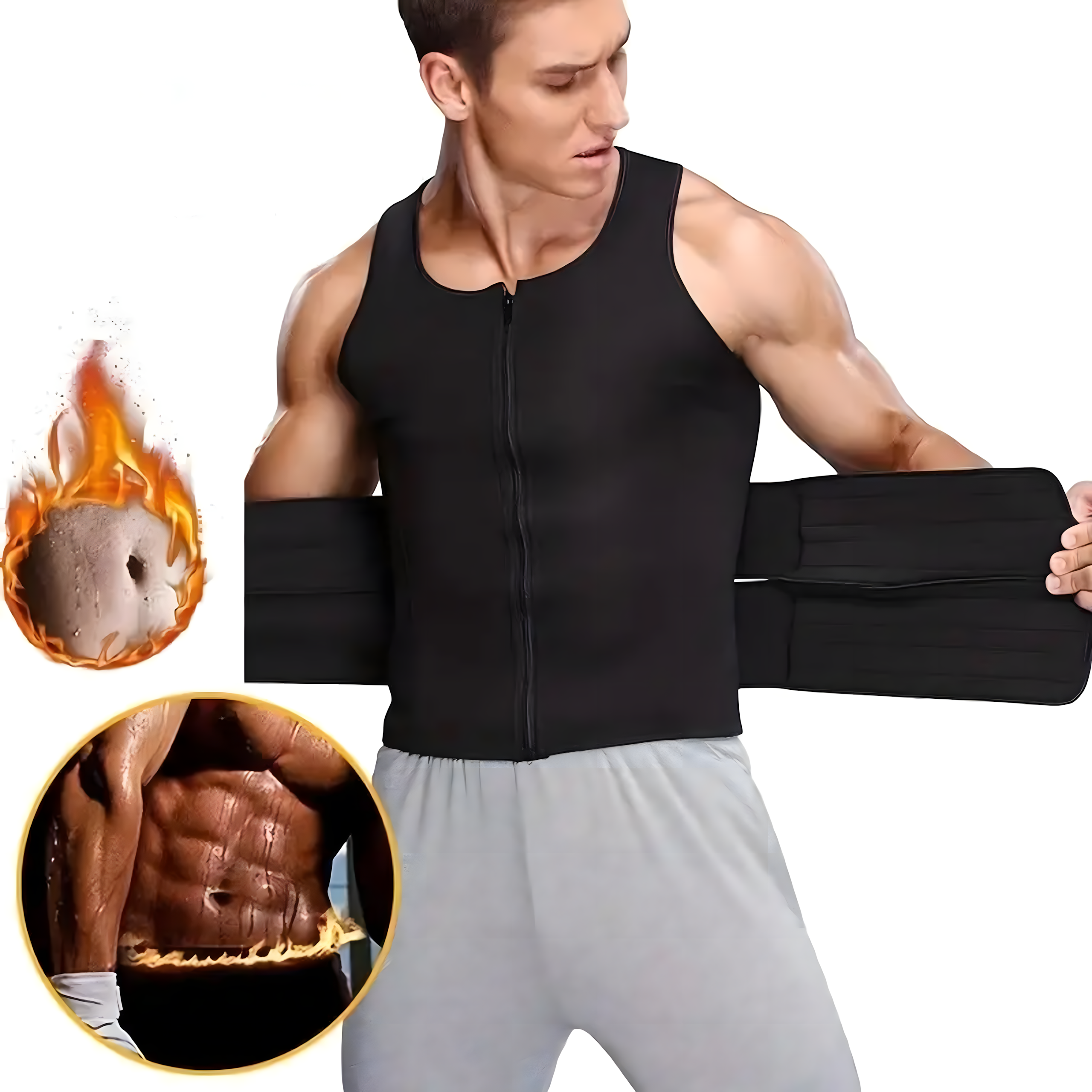 Meeste neopreenist fitness-vest saunamõjuga L