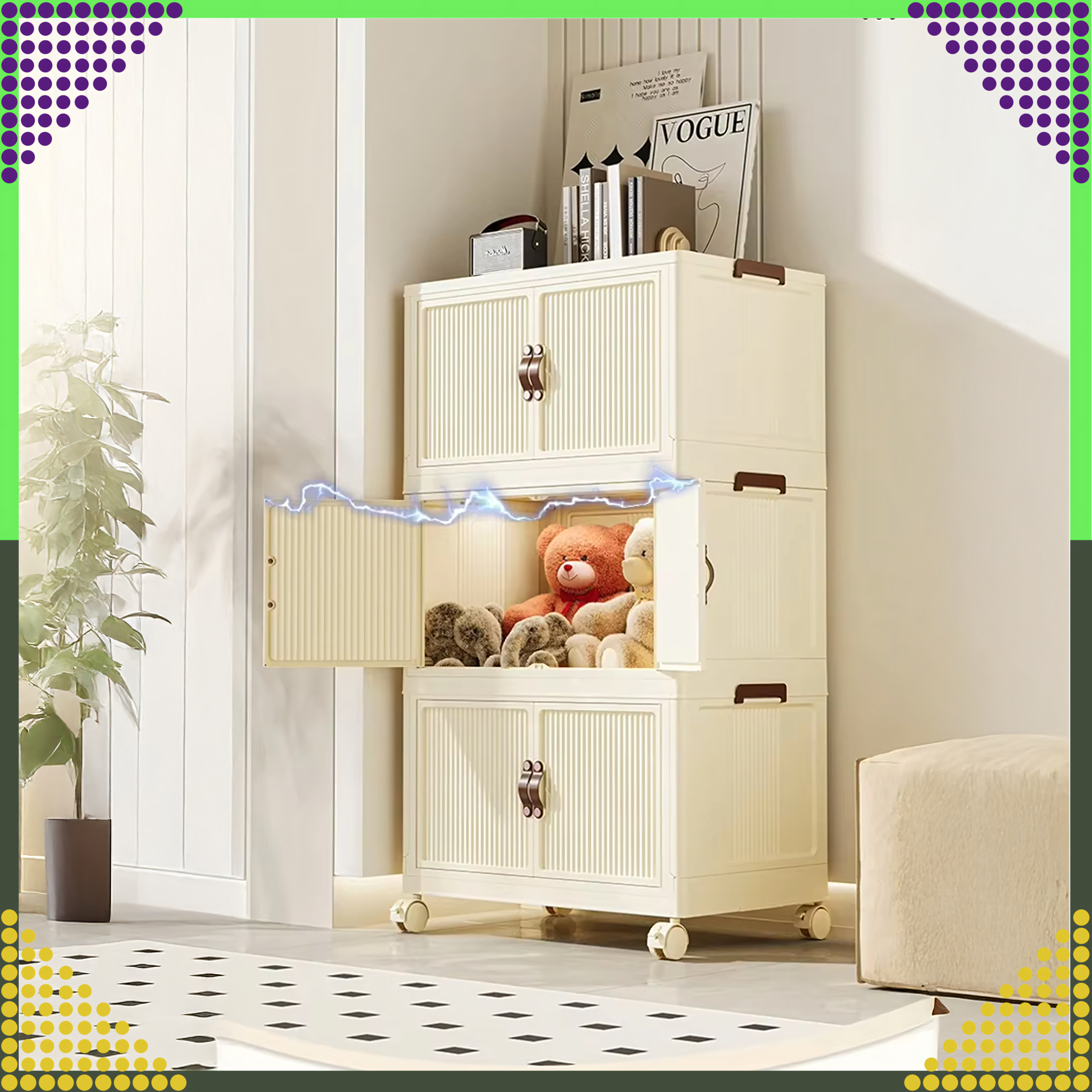 Cabinet Storage Shelf Plastic Organizer Foldable Storage Box