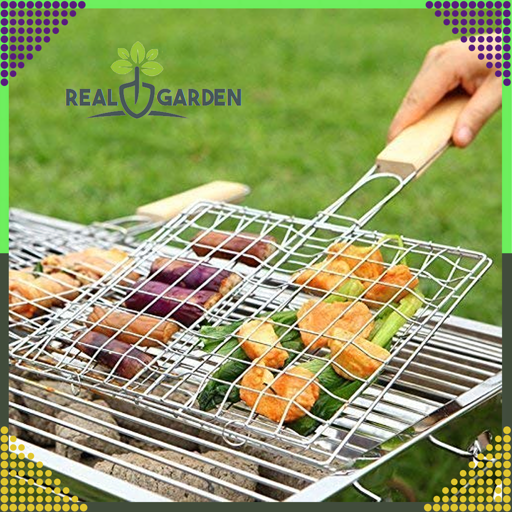 Foldable Grilling Rack for Baking Lockable Metal Grid 34x58 cm