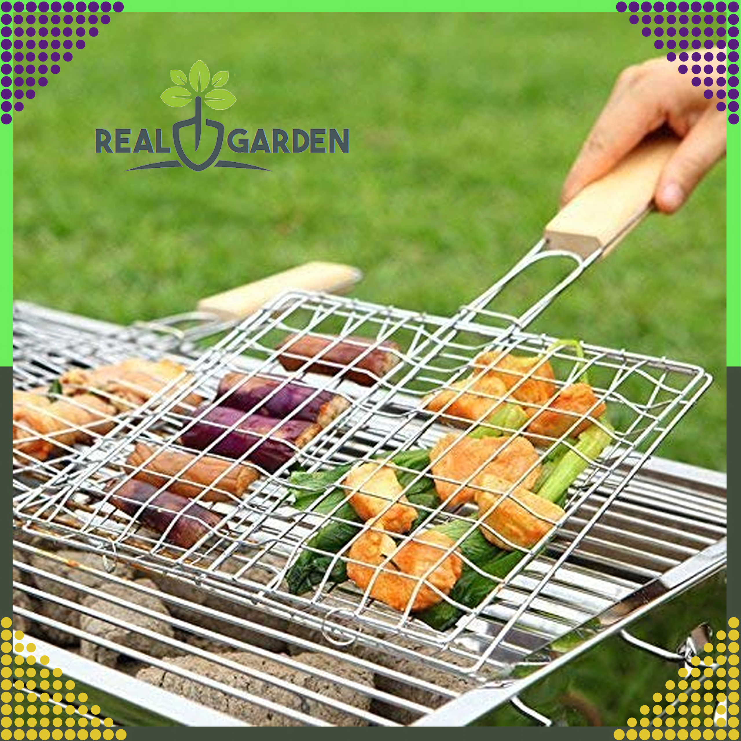 Foldable Grilling Rack for Baking Lockable Metal Grid 34x58 cm