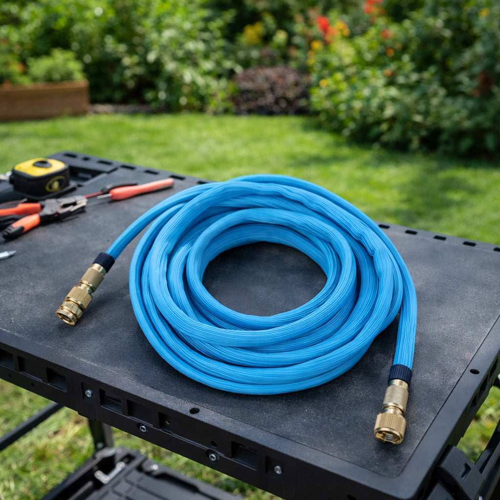 Premium Strong Elastic Expandable Garden Hose 3.4-7.5m with 1/2 and 3/4 Connectors