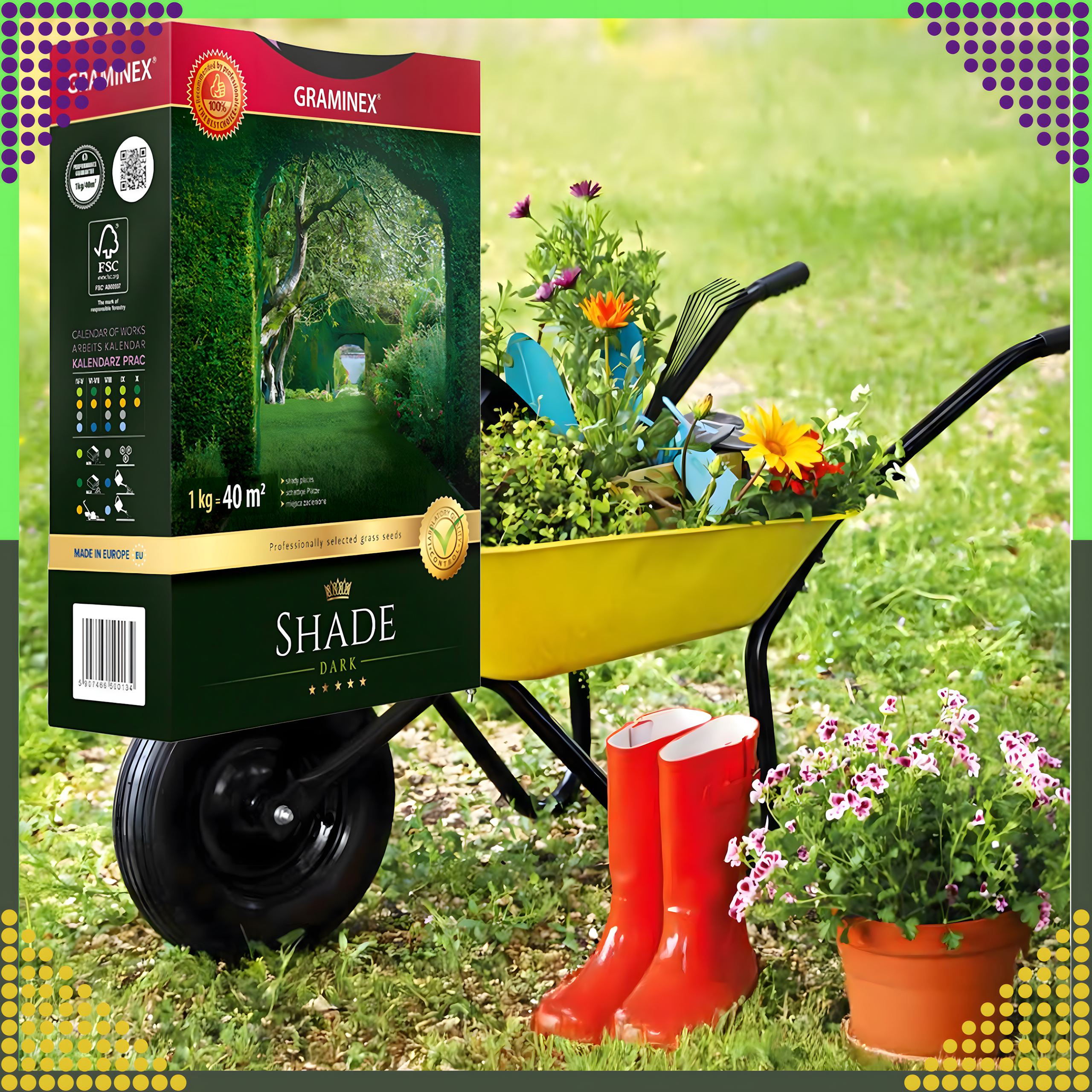 Premium varju muruseemne segu 1kg 40m² varjulistele aladele