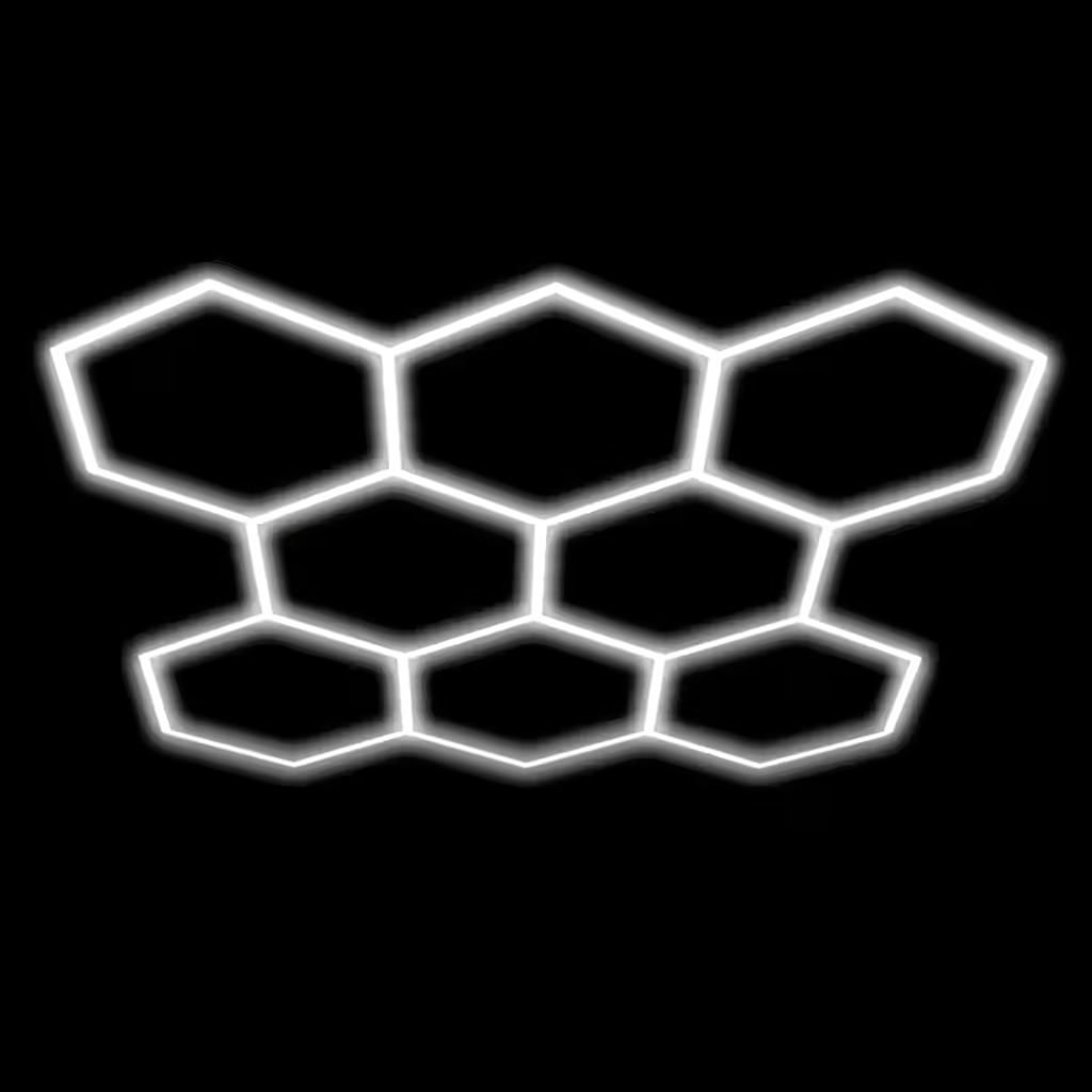 LED kuusnurkne lambipaneel valgustus töökotta garaaži koju 257x244cm 280W 6500K