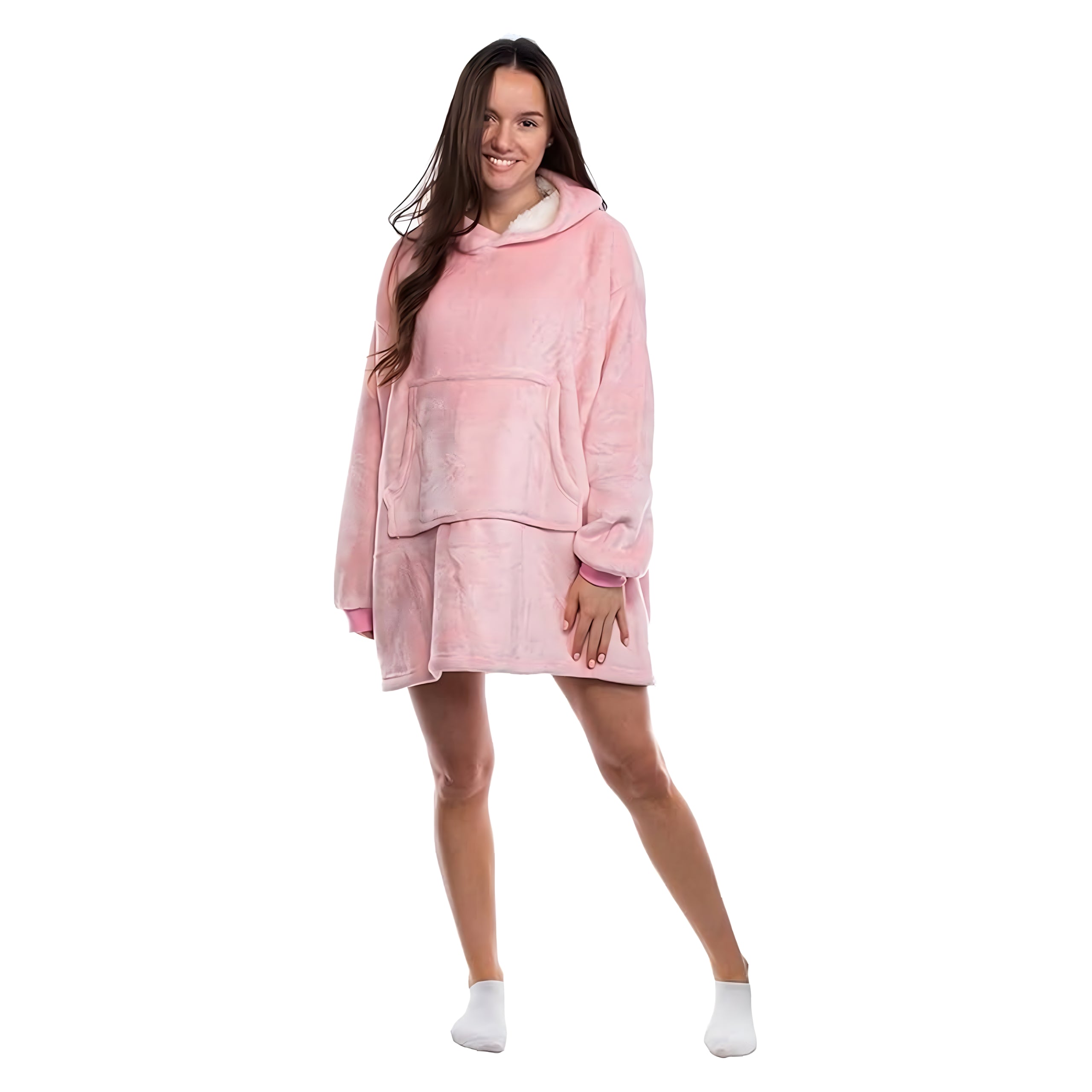 Large Sweatshirt Blanket Oversize Thick Sweatshirt with Hood Women's Men's Bathrobe