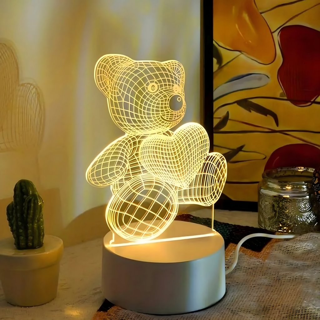 NICE DREAM Karu 3D-illusiooniga öölamp USB lauavalgusti laste magamistuppa