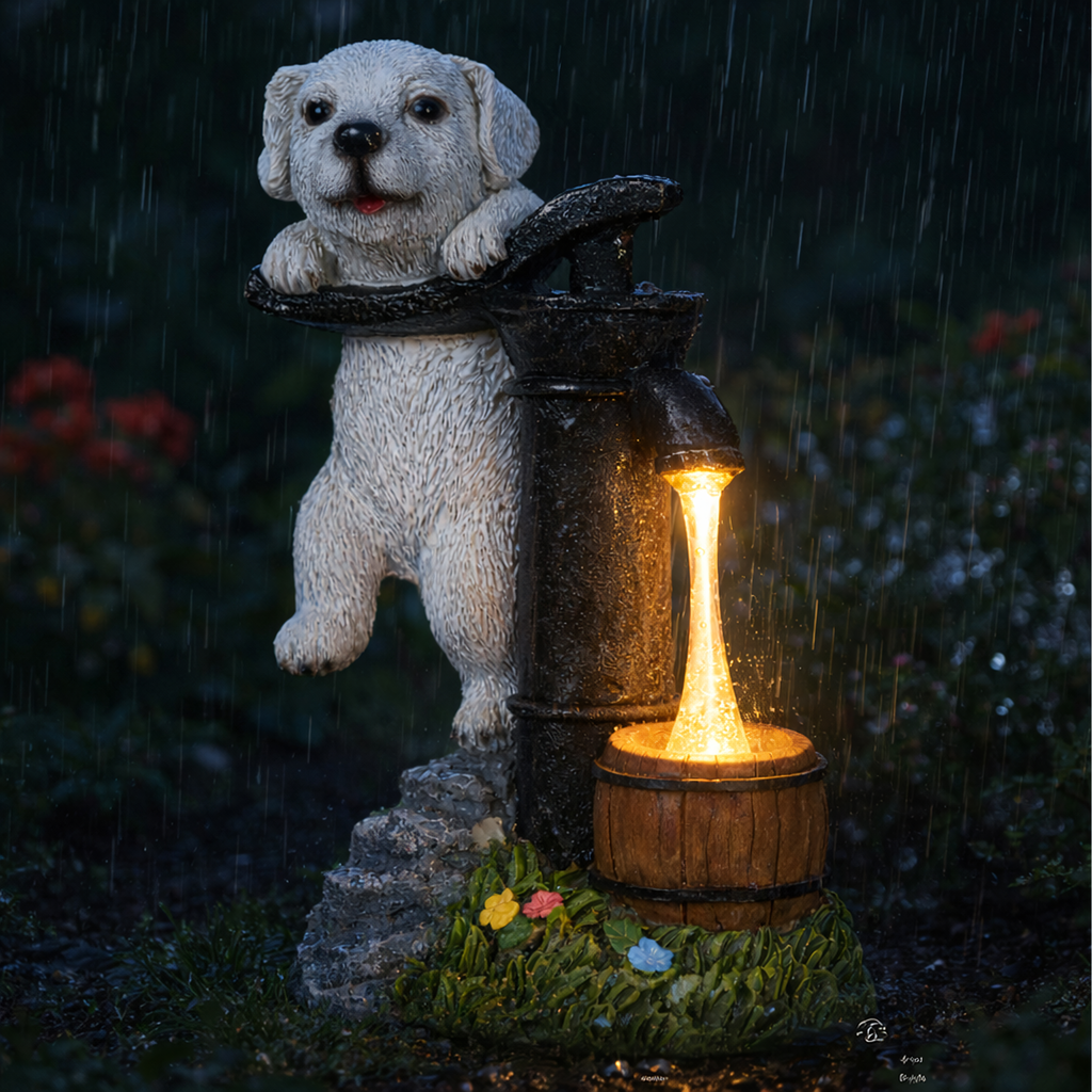 Decorative Solar Garden Lamp LED Puppy Dog