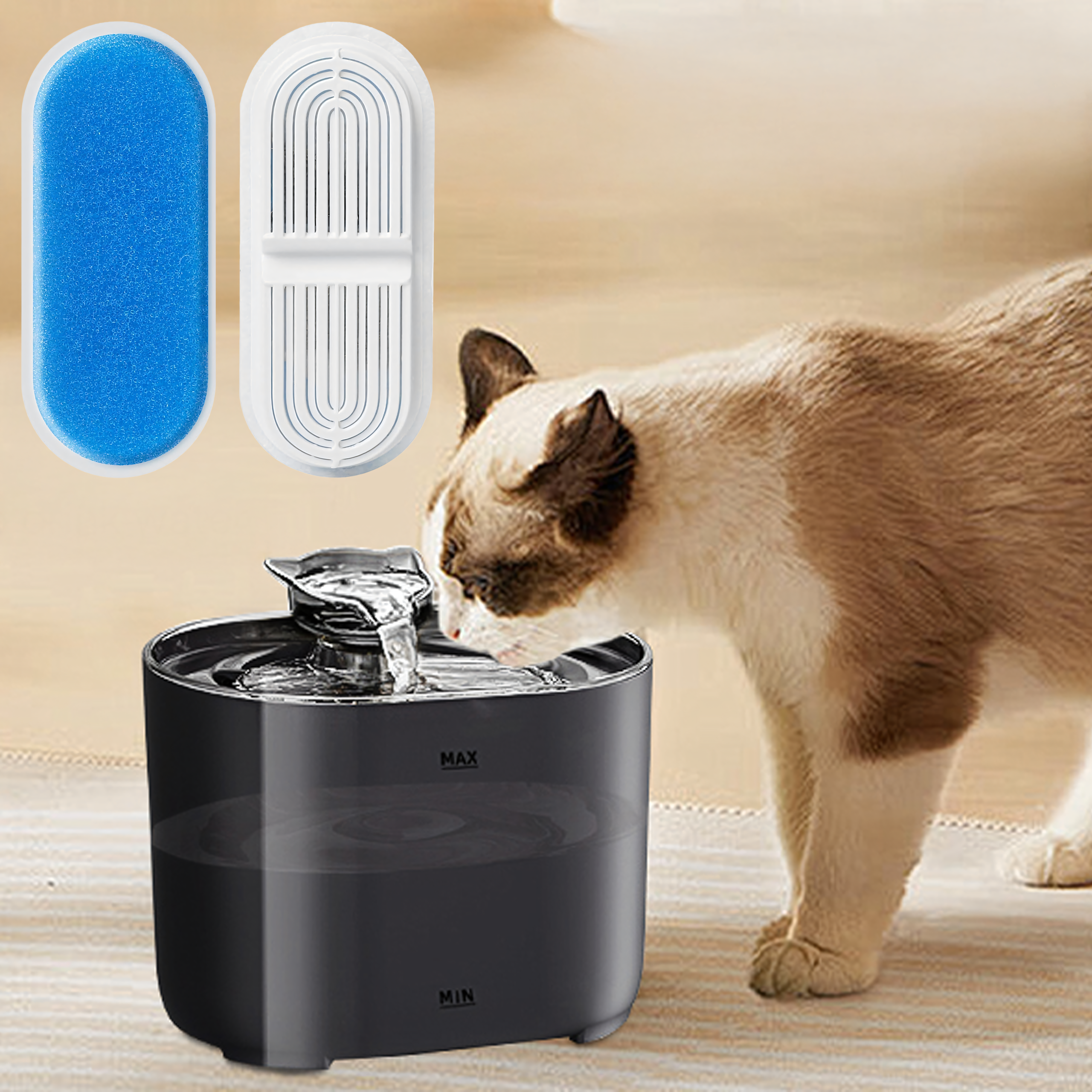 Replacement Filter Set for Dog and Cat Drinking Fountain 8 pcs