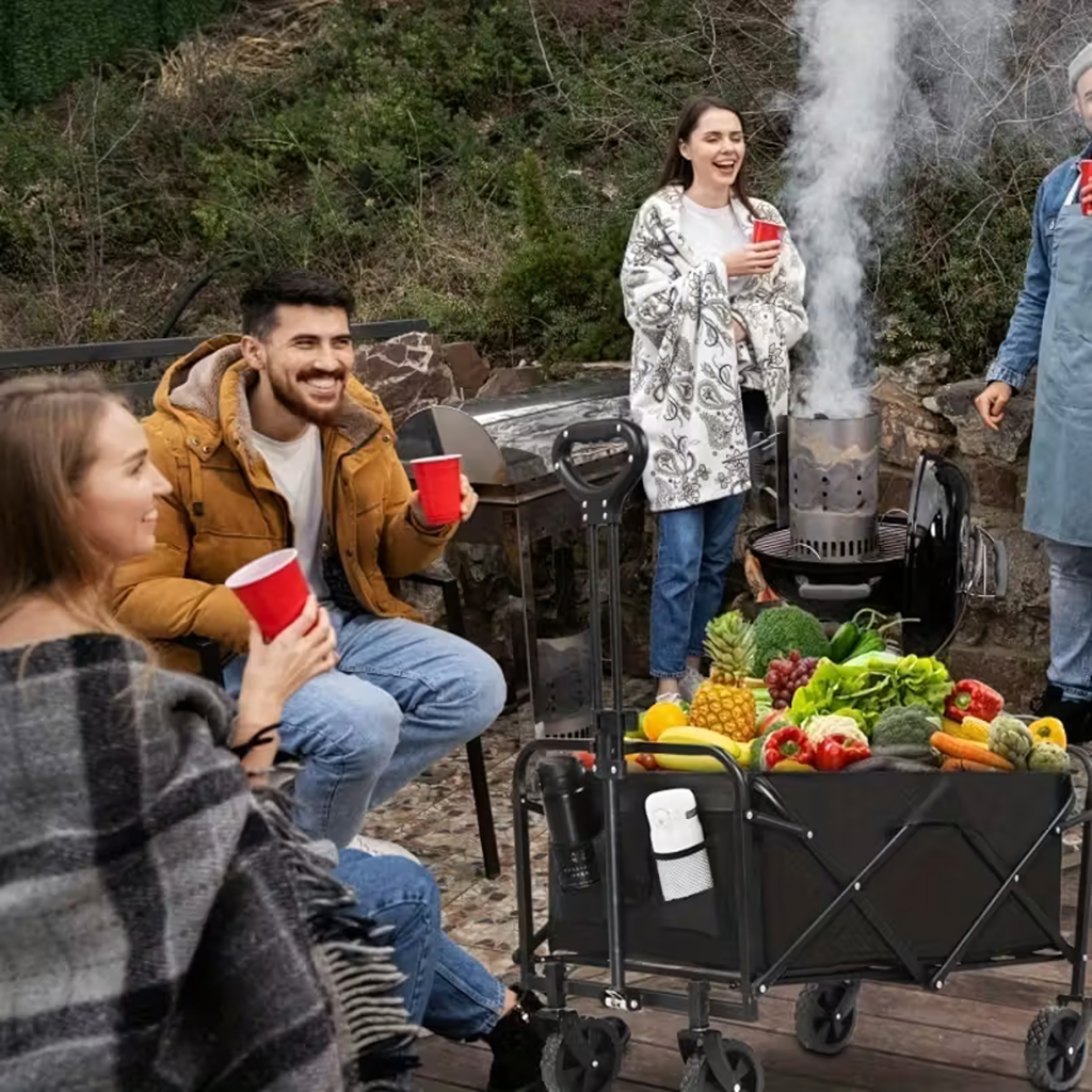 Kokkupandav veokäru puidu, aia, telkimise ja kalastuse jaoks