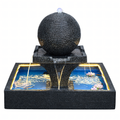 Large Garden Water Fountain with Spherical Water Feature 140x140x120cm LED Terrace Decoration