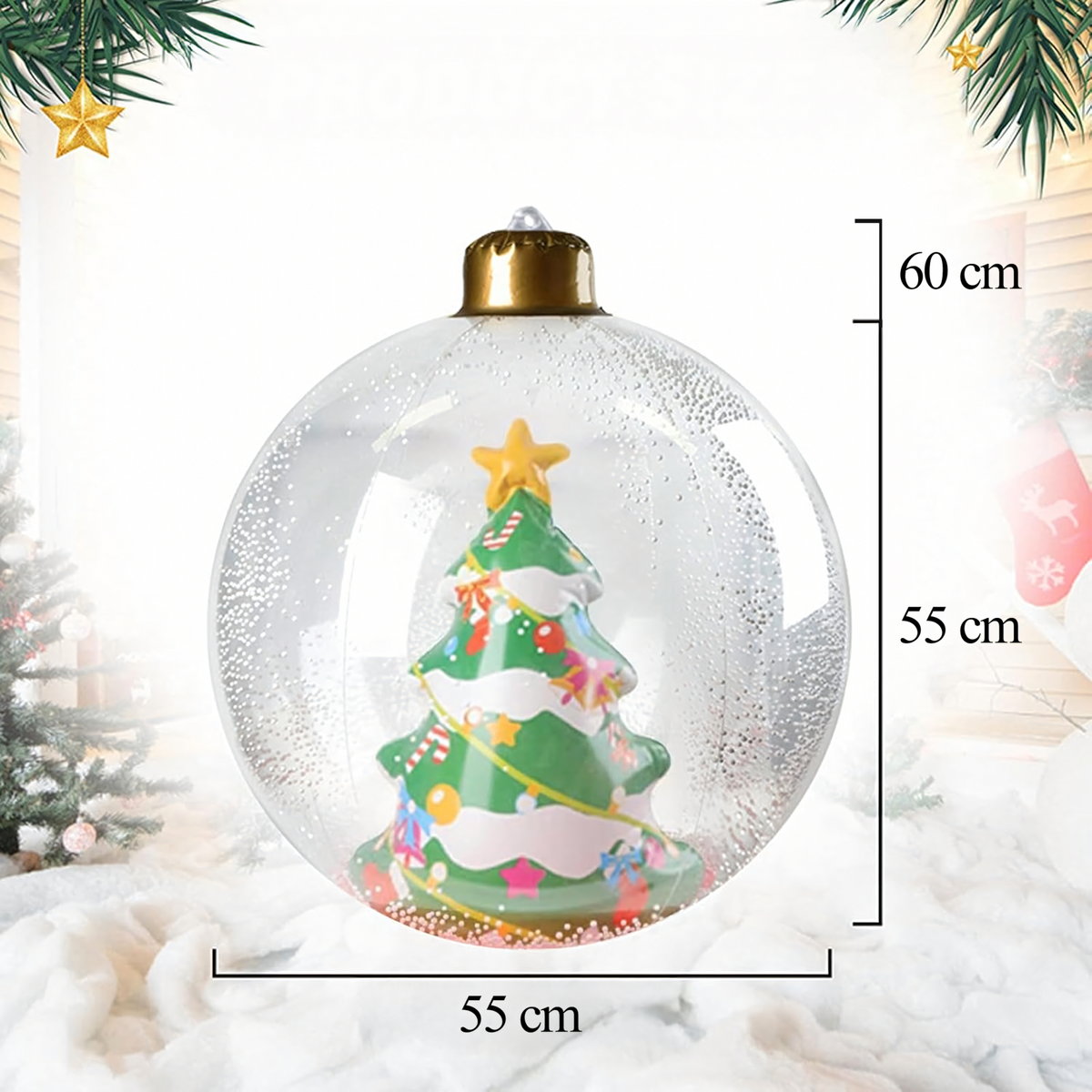 Täispuhutav dekoratiivne jõulukuul 60 cm RC-K-1968
