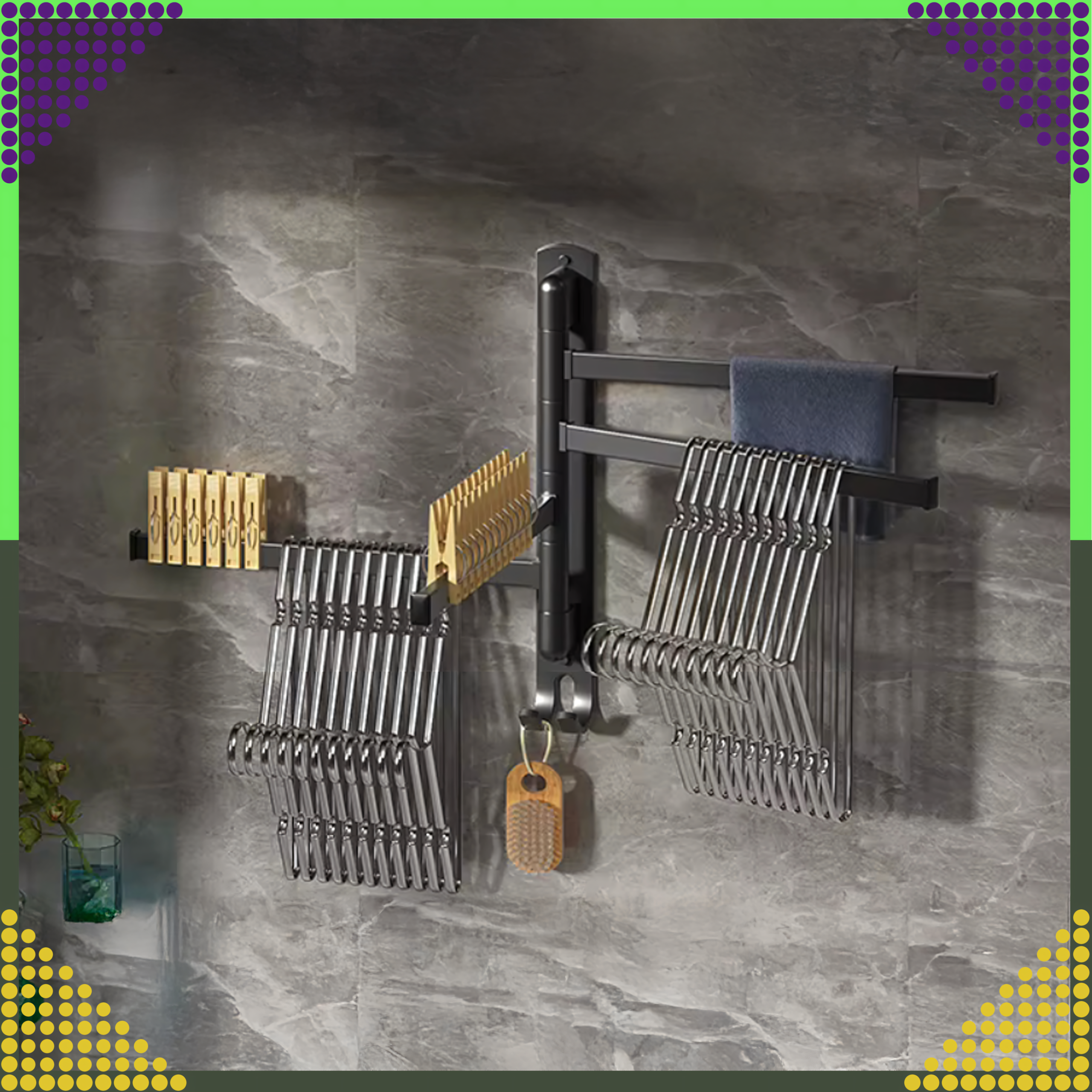 Pöörlev vannitoa ja köögi seinale kinnitatav rätikurest