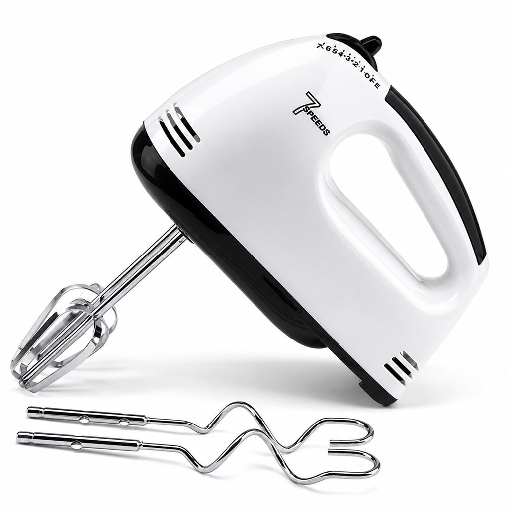 Powerful Hand Mixer with Stainless Steel Bowl 7 Speeds 100W Attachments