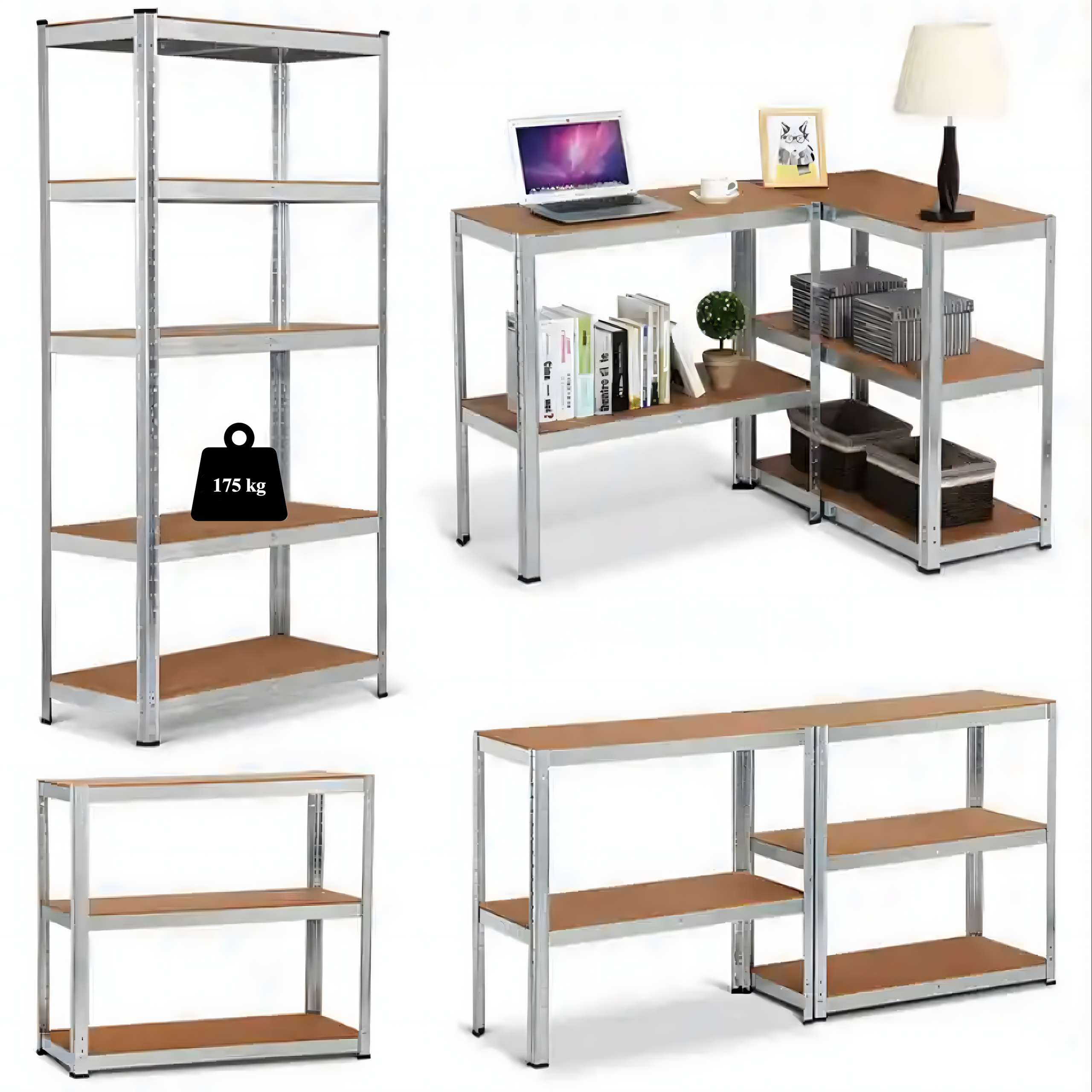 Metallist hoiuriiul 180x90x40 garaažile, keldrile, laole 875 kg kandevõimega