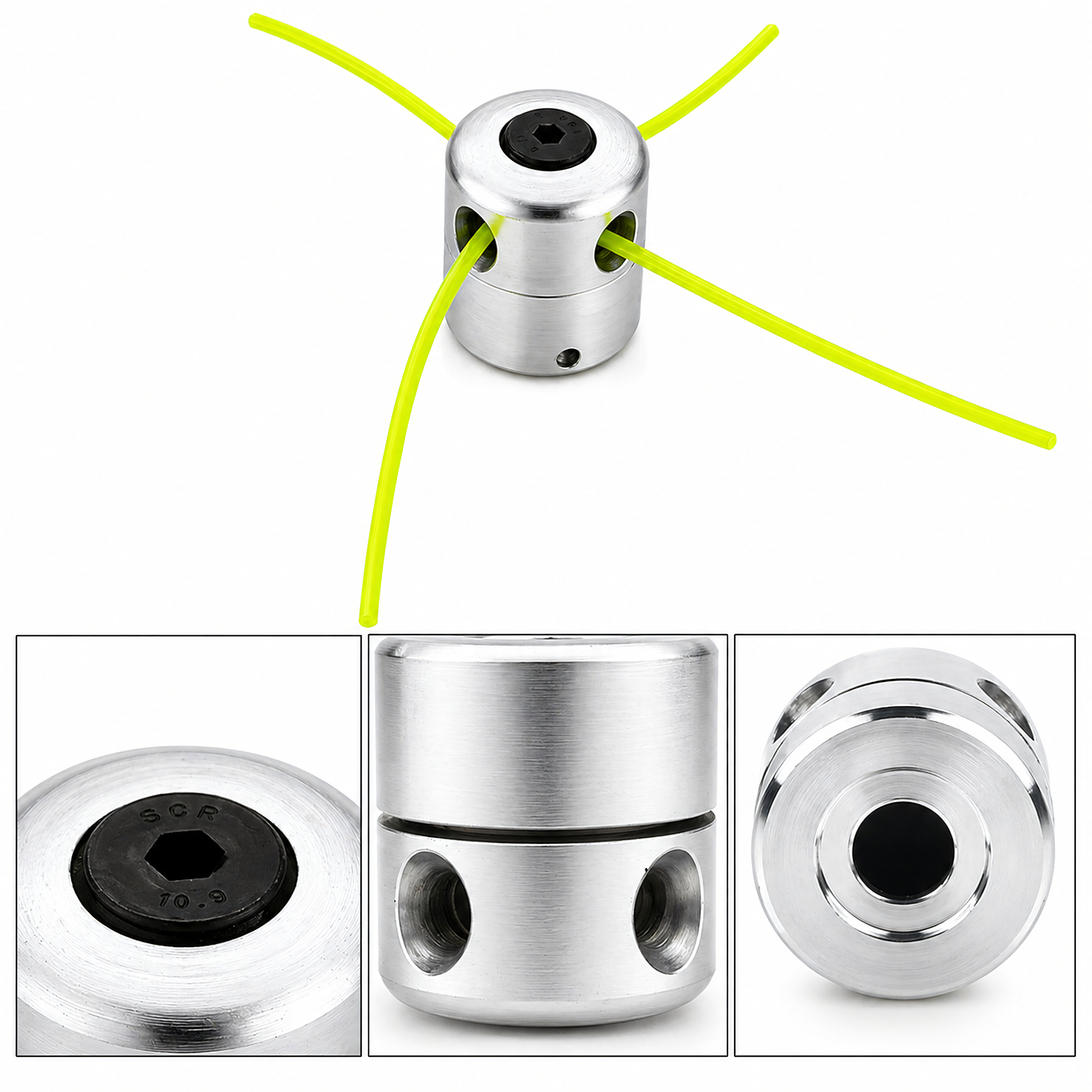 Aluminum Trimmer Head for Gasoline Brush Cutter with Line Set