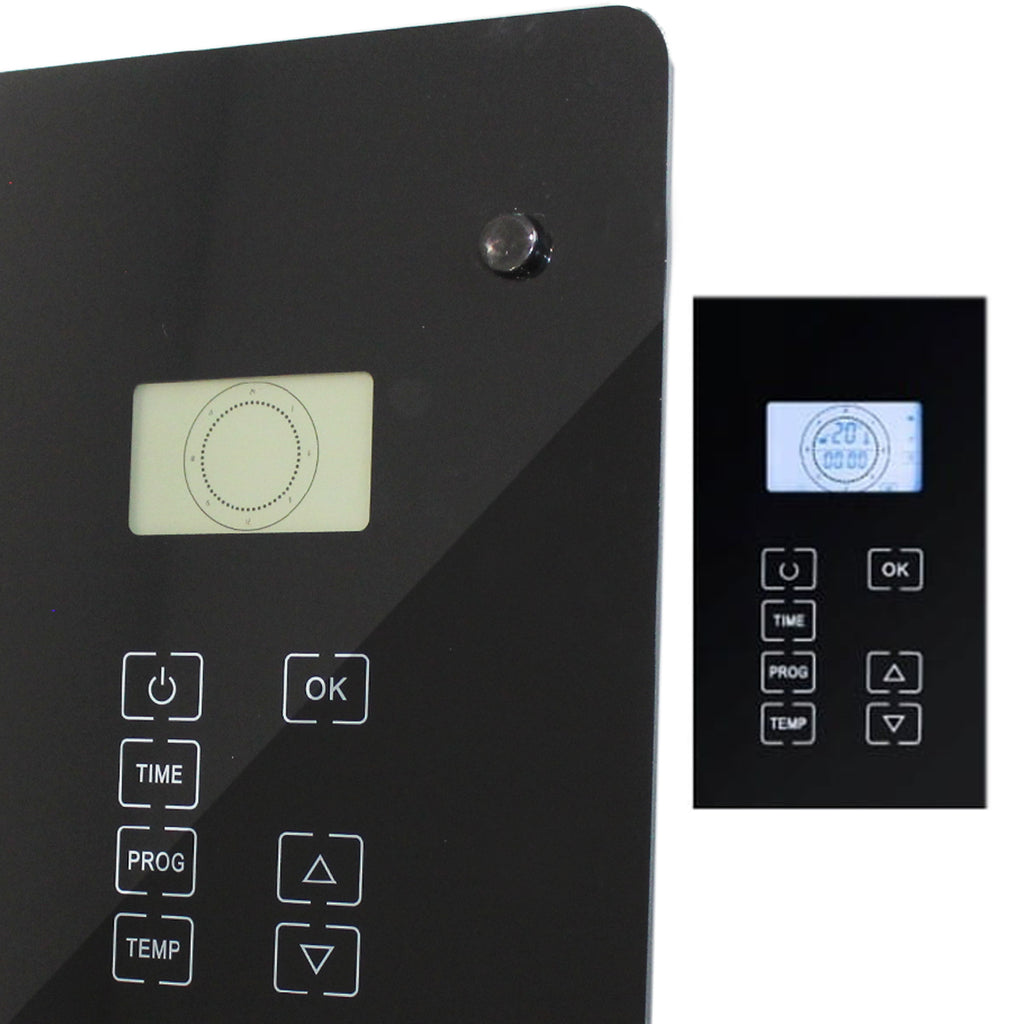 30x elektriline klaasist konvektorküttekeha 2000W Black seinale paigaldatav Heltes