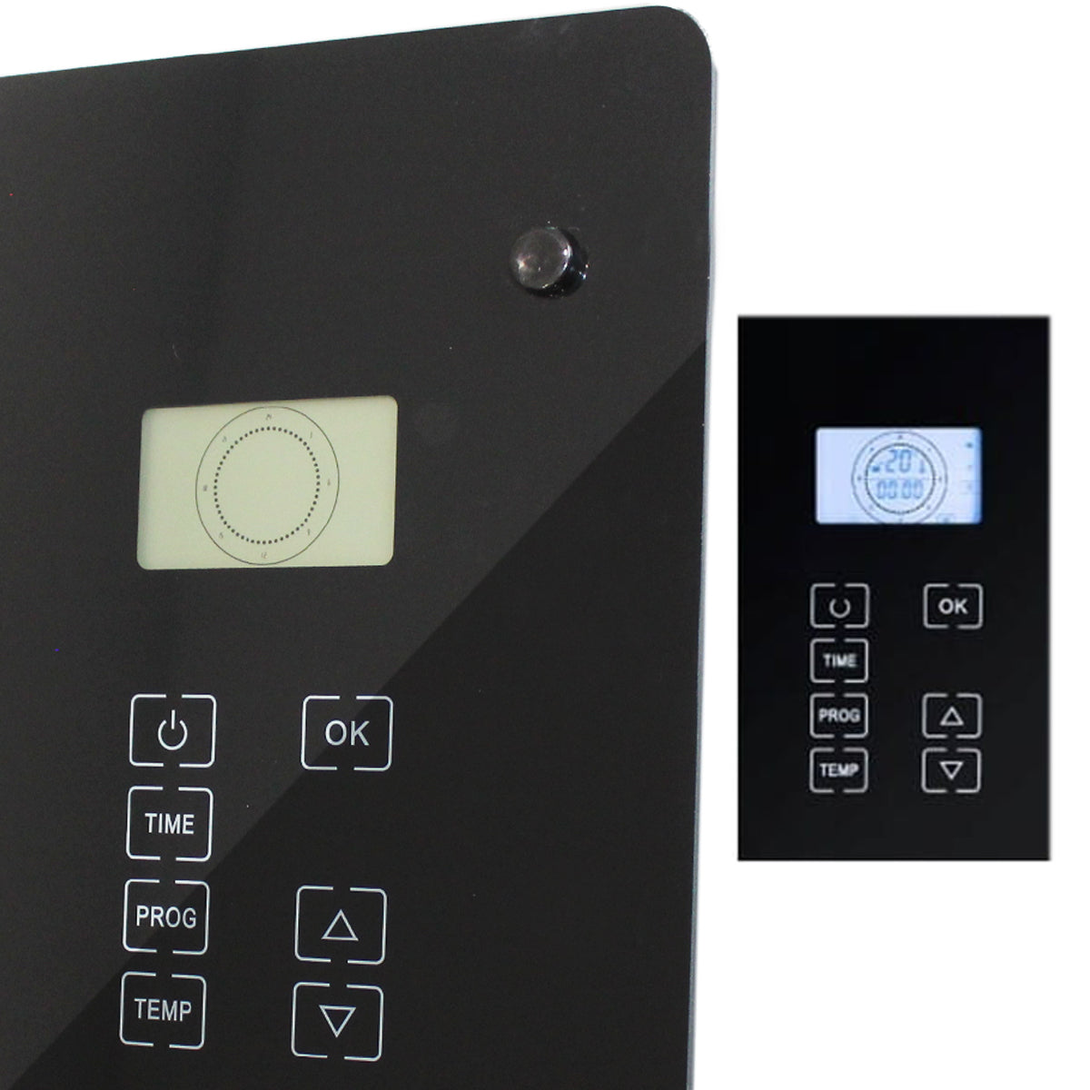 30x elektriline klaasist konvektorküttekeha 2000W Black seinale paigaldatav Heltes