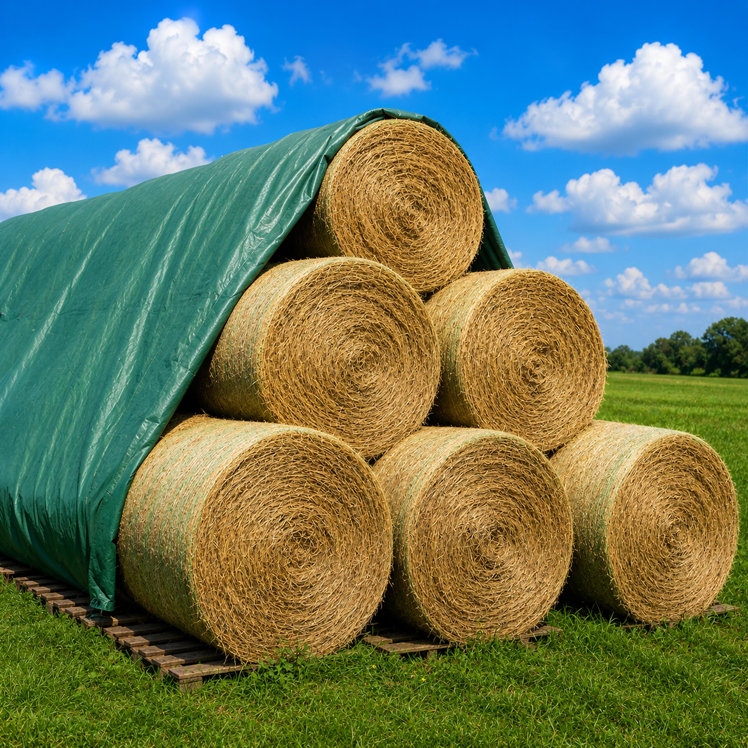 Protective Nonwoven Fabric for Covering Hay and Straw Stacks 7.6x12.5m Strong 120g