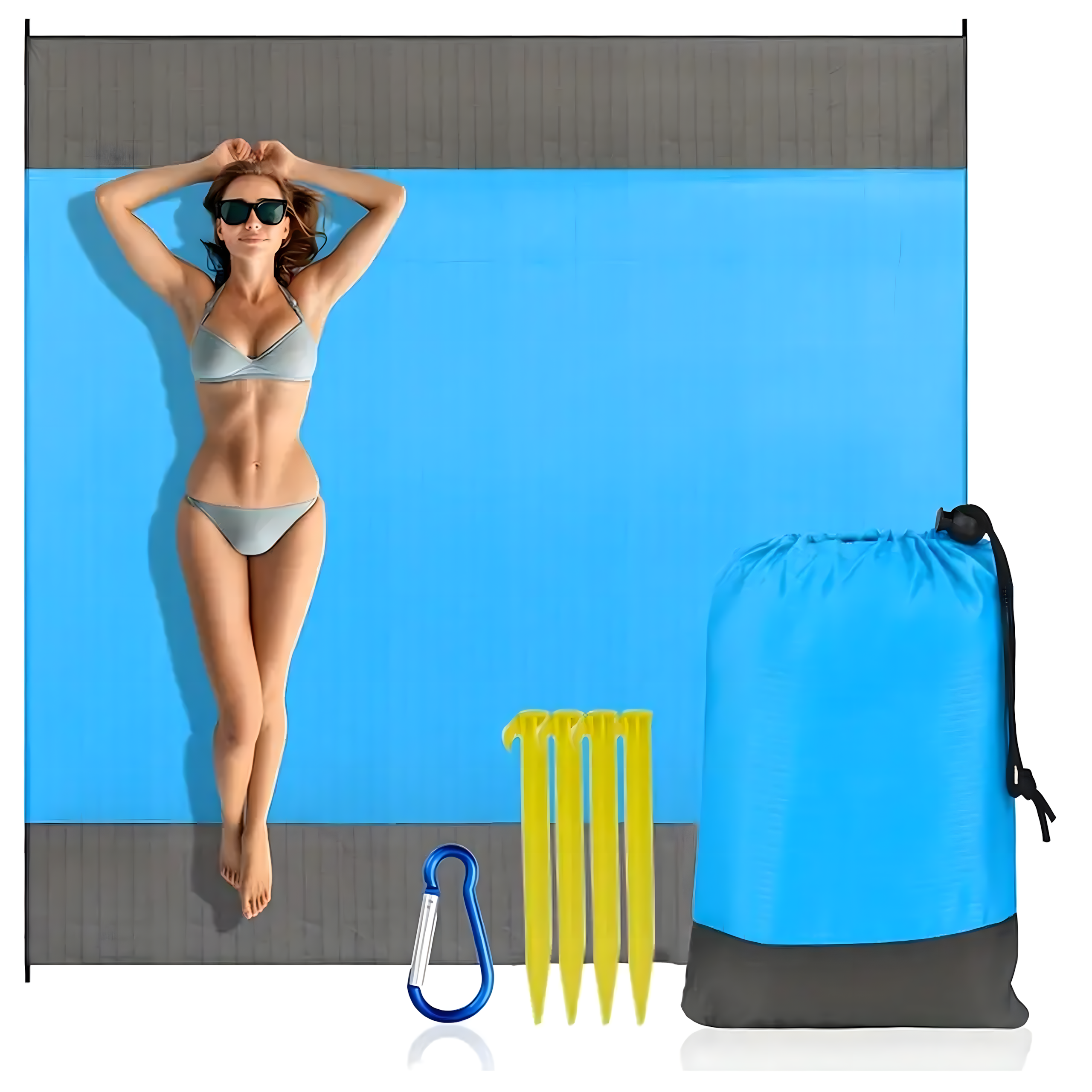 Rannatekk Piknikurätik Veekindel Matkamiseks 210 x 200 cm Suur